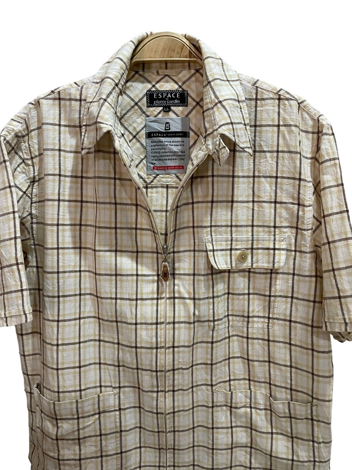 Pierre Cardin × Vintage 90s Classic Pierre Cardin ESPACE Zipped Tartan/Plaid Jacket Size US L / EU 52-54 / 3 - 6 Thumbnail