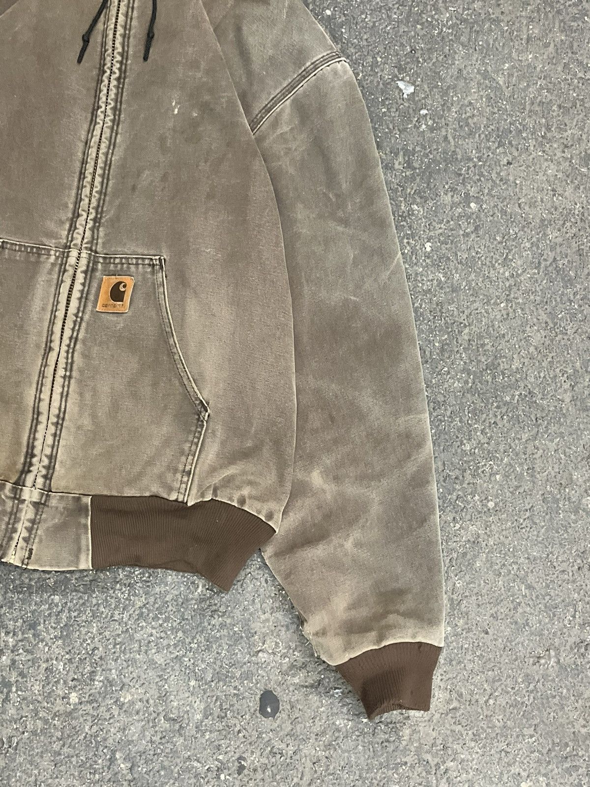 Carhartt × Vintage Carhartt mocha brown sun faded hooded jacket hype rare Size US XL / EU 56 / 4 - 5 Thumbnail