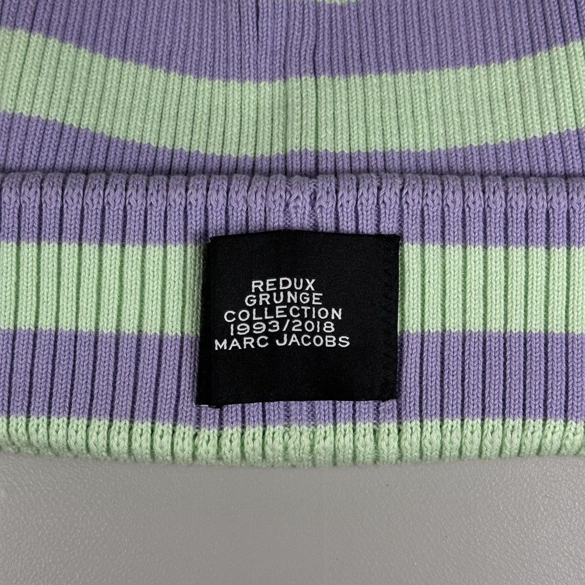 Marc Jacobs Marc Jacobs Redux Grunge Collection Green Purple Knit Beanie Size ONE SIZE - 2 Thumbnail