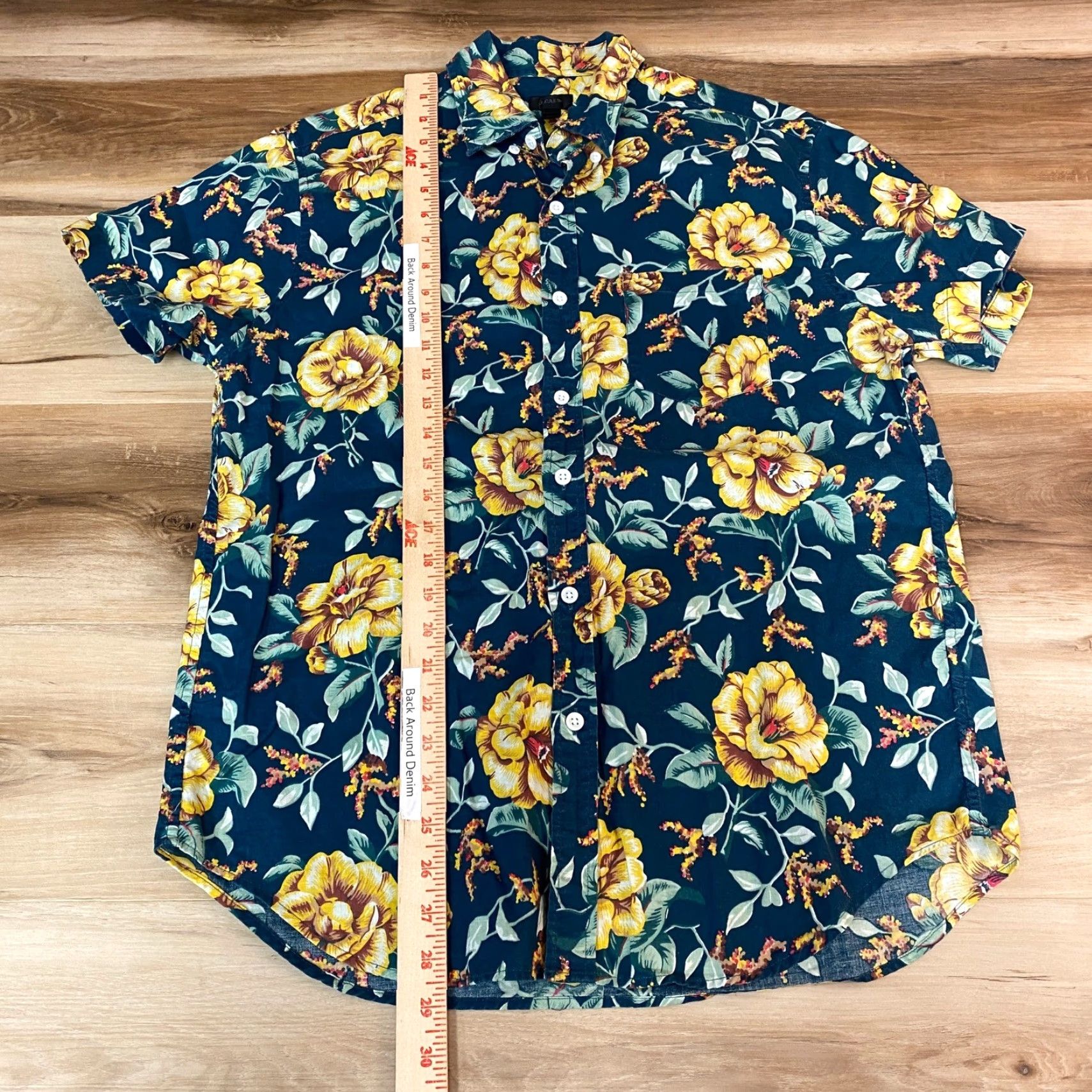 J.Crew J. Crew Shirt Mens Medium Short Sleeve Button-Down Floral Print Green Yellow Size US M / EU 48-50 / 2 - 5 Thumbnail