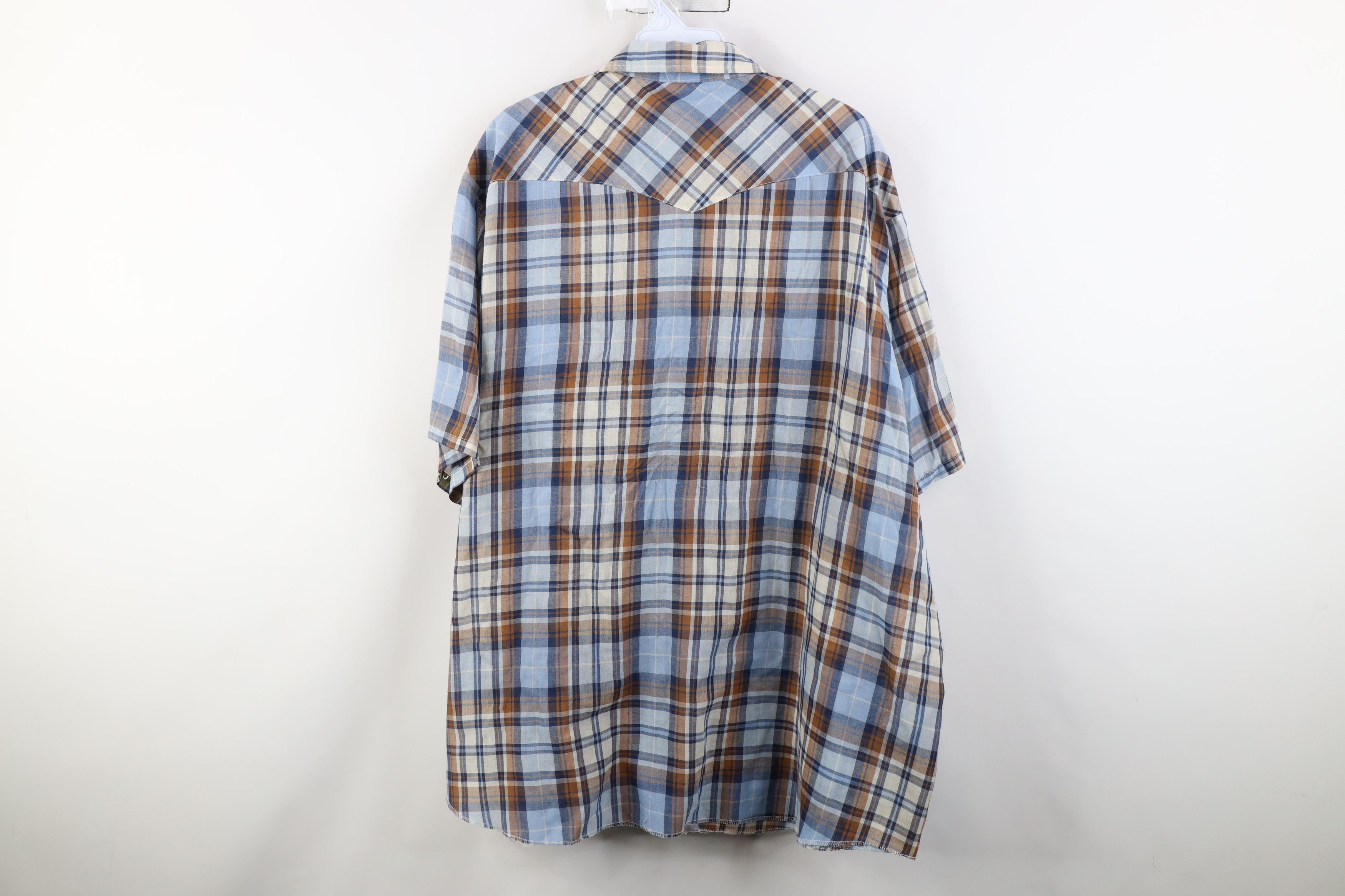 Wrangler Vintage 70s Wrangler Western Cowboy Pearl Snap Button Shirt Size US XXL / EU 58 / 5 - 13 Thumbnail