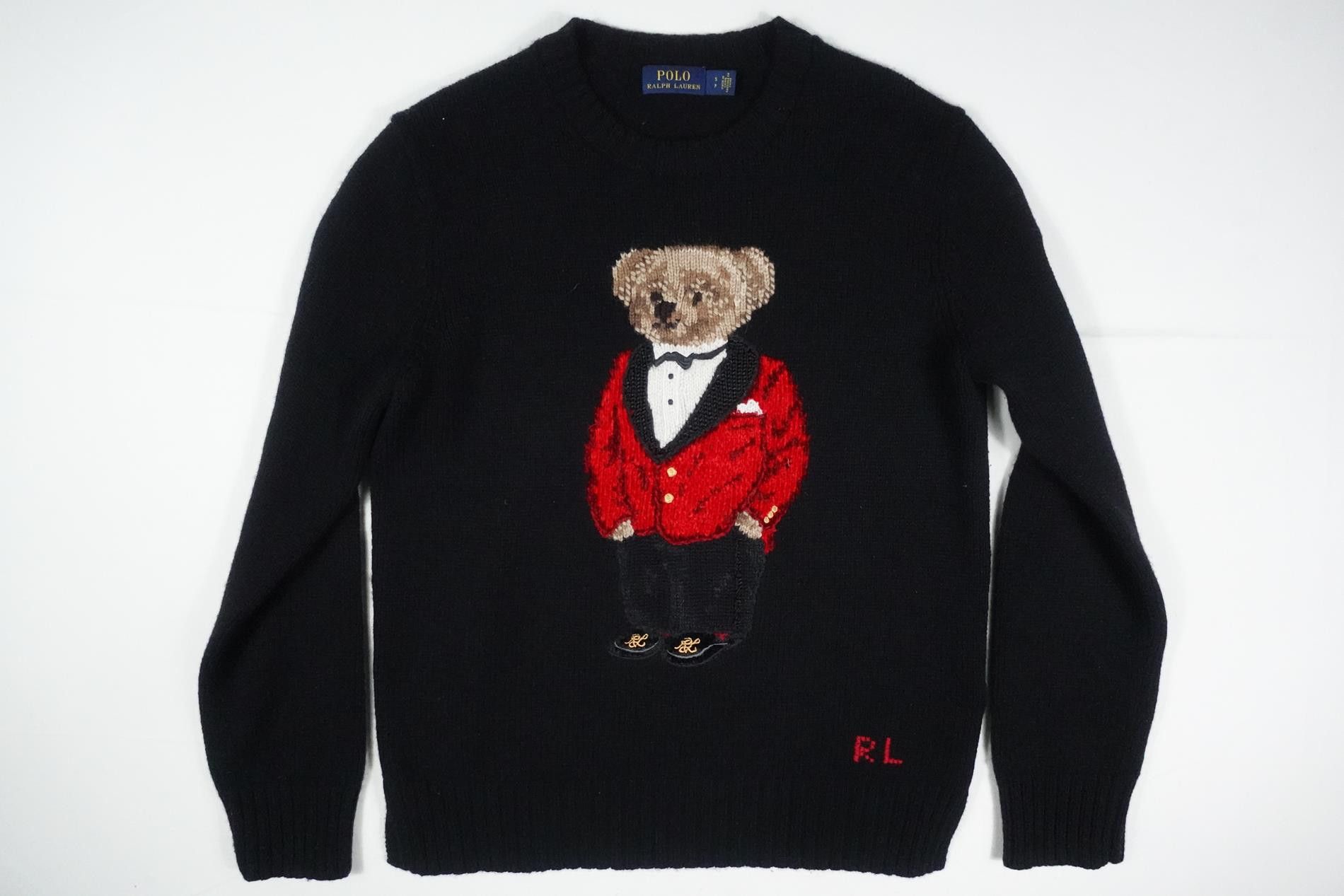 Polo Ralph Lauren Polo Ralph Lauren Sweater Bear Black Red Tuxedo Lunar Wool S Grailed