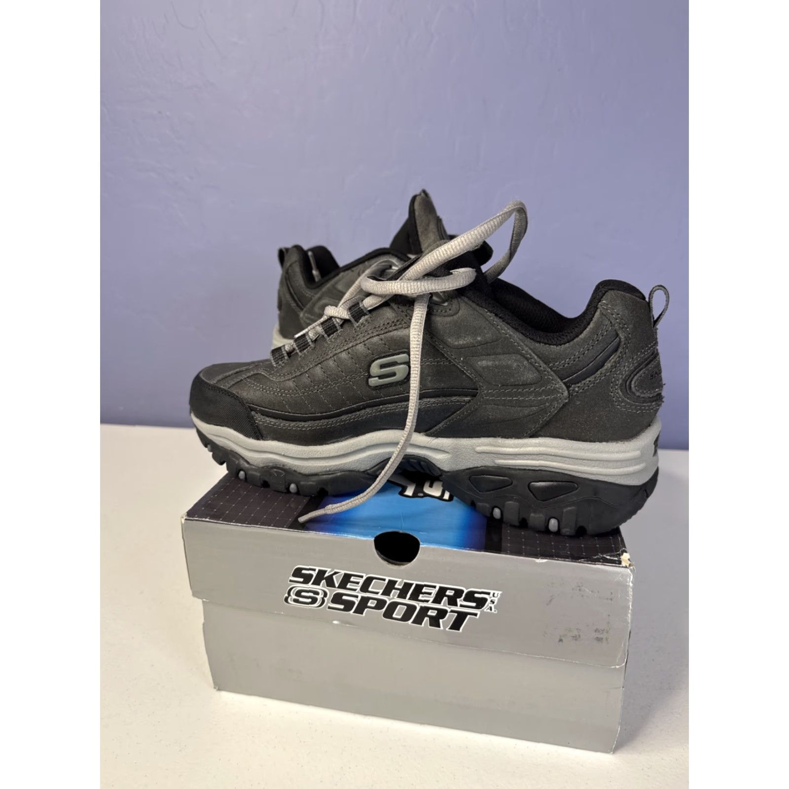 SKECHERS Skechers Energy Downforce Men 9.5 Sneaker Athletic Black Box Rare Sports Boxing Skechers Mens Size US 10 / EU 43 - 4 Thumbnail