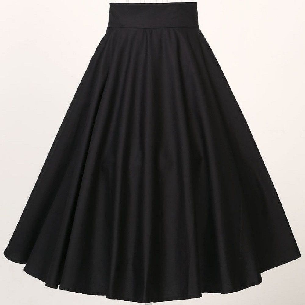 Other Full circel black midi skirt vintage style for women Size 34" / US 12 / IT 48 - 1 Thumbnail