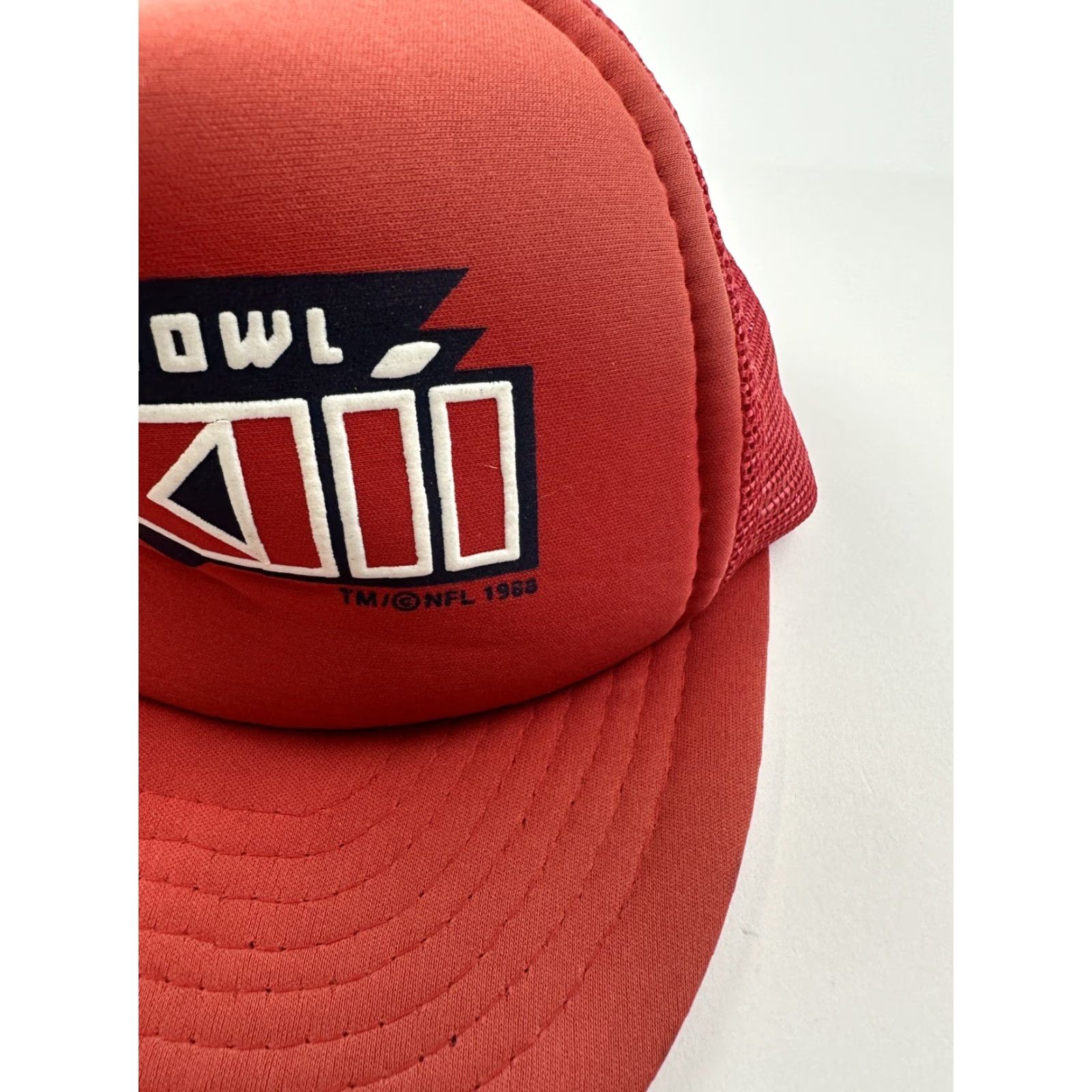 Vintage VINTAGE Super Bowl XXIII Hat Red NFL 1988 Winston Trucker Snapback Adjustable Strapped Boys Mens Size ONE SIZE - 2 Thumbnail