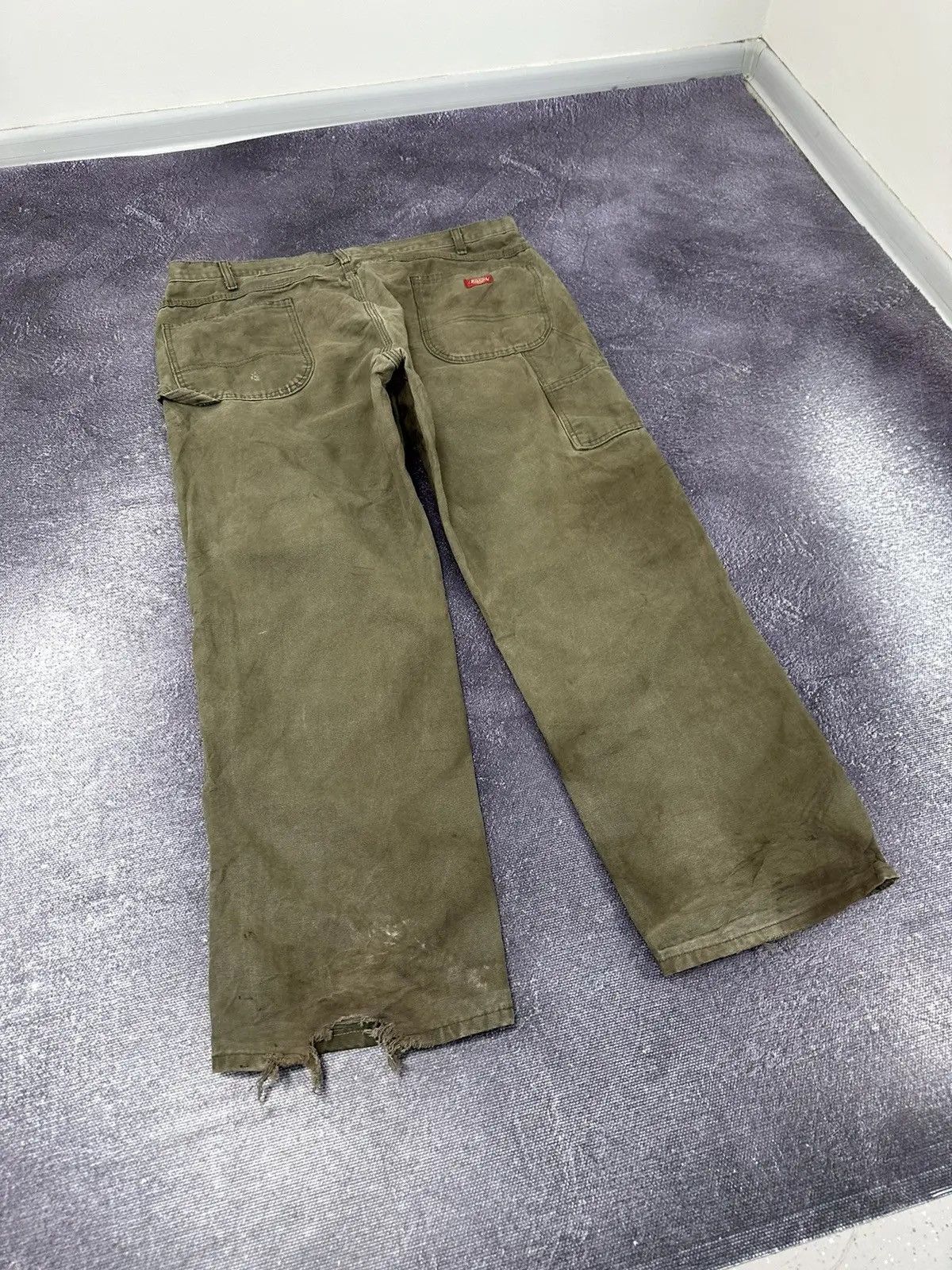 Dickies × Vintage Vintage Dickies Distressed Olive USA Work Hype Baggy Pants Size US 42 / EU 58 - 3 Thumbnail