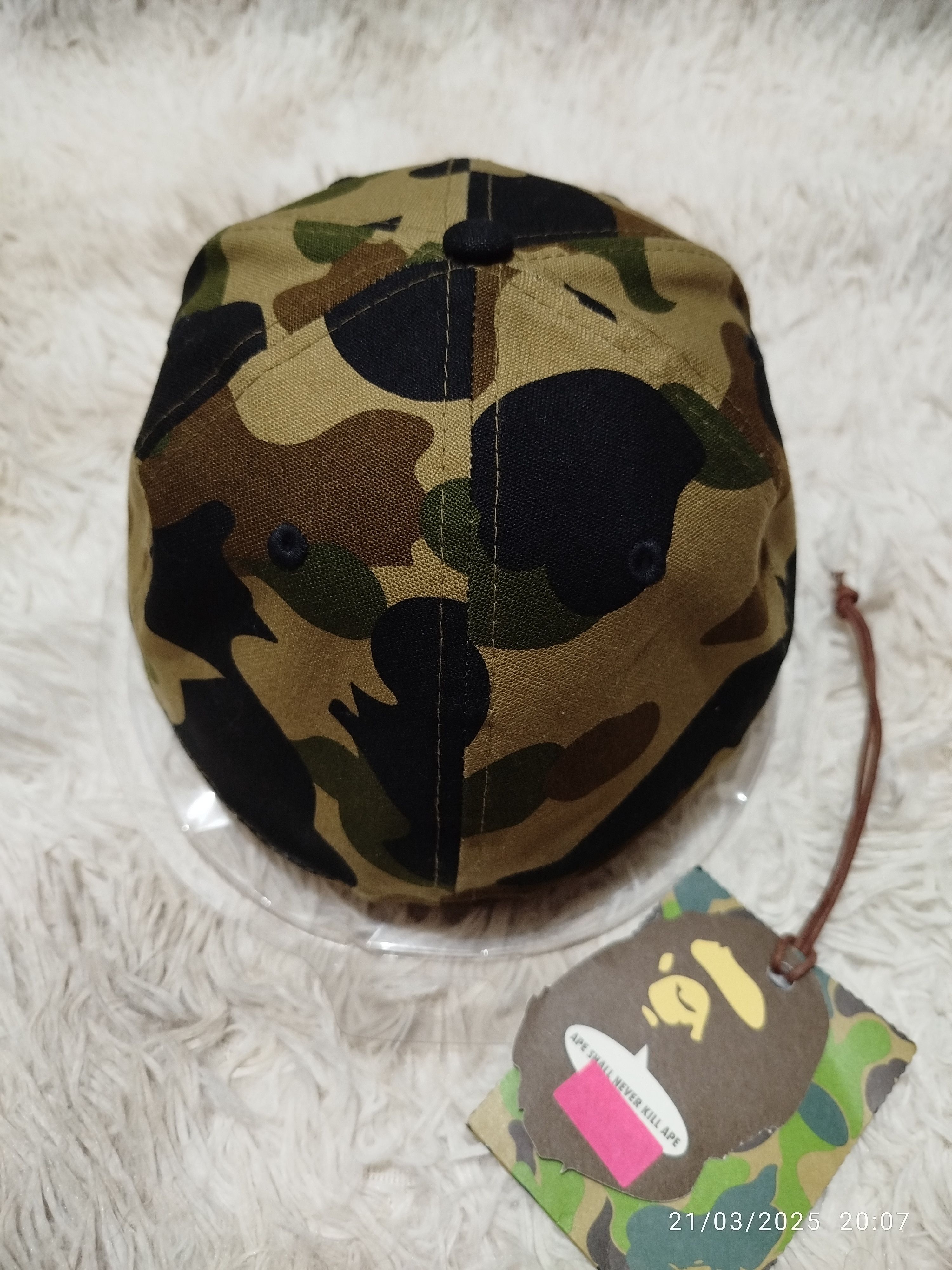 Bape Rare BAPE New Era 59 Fifty 7 ¼ 1st Camo Ape Head Cap Size ONE SIZE - 10 Thumbnail