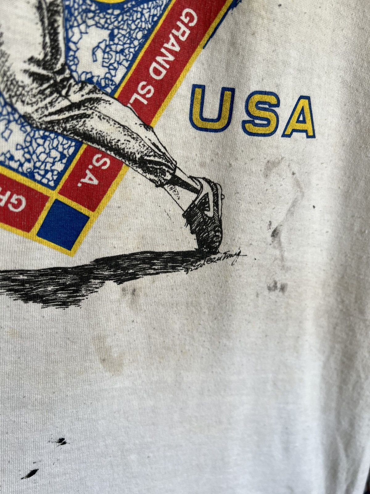 Jerzees 90s Grand Slam USA Single Stitch Baseball Tee Size US L / EU 52-54 / 3 - 2 Thumbnail