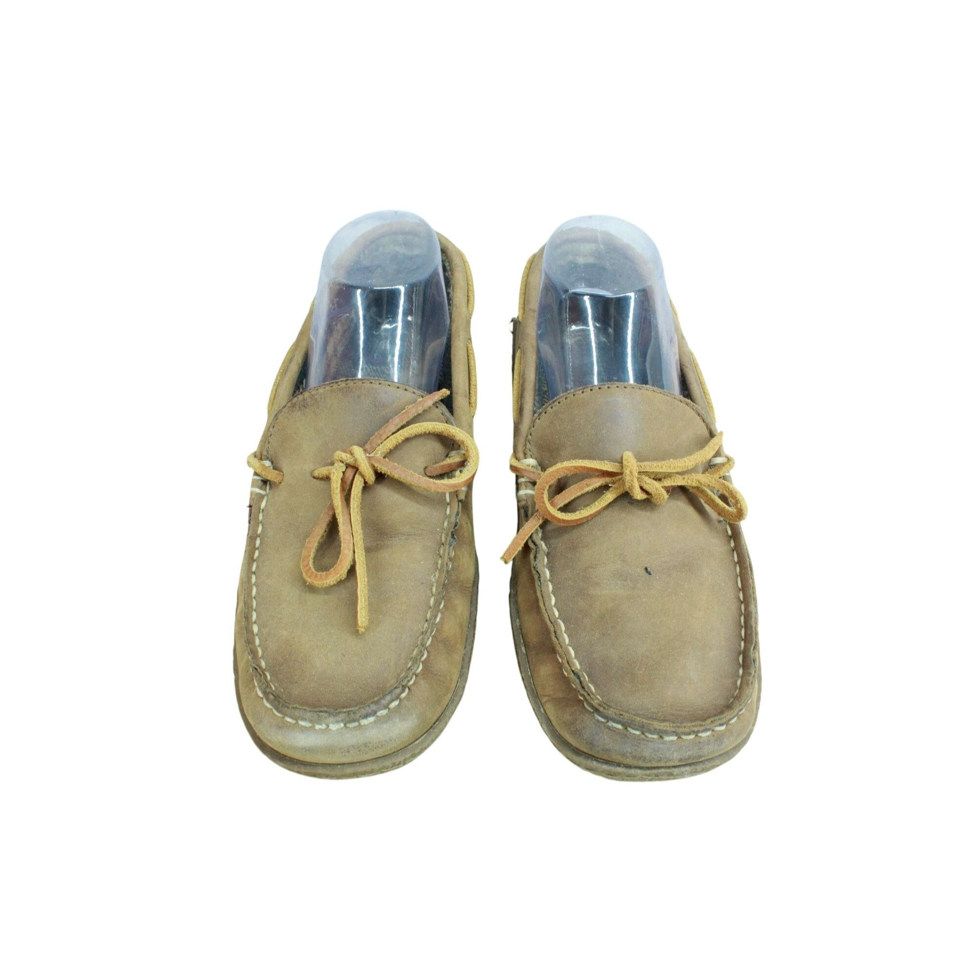 L.L. Bean LL Bean Men's Brown Leather Flannel Lined Crepe Slippers Size US 7 / EU 40 - 5 Thumbnail