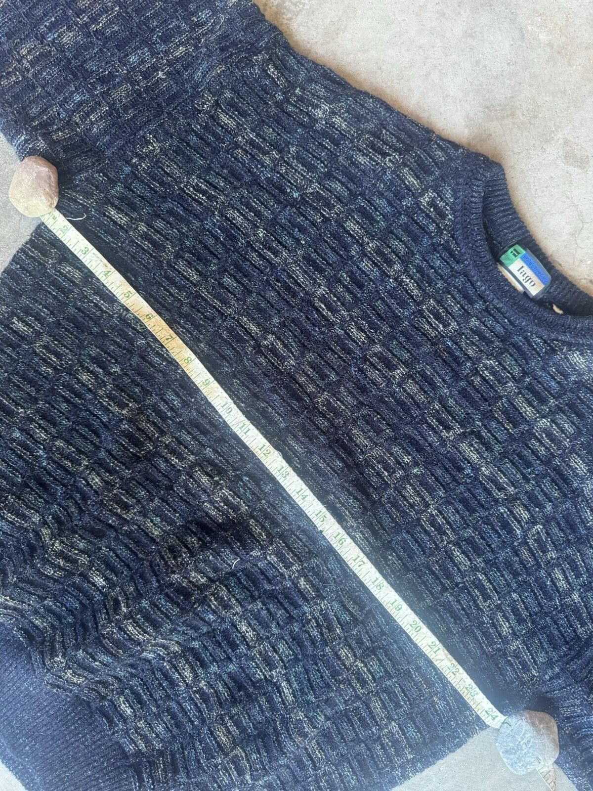 Vintage Vintage 90s Lago Italian Knit Sweater Blue Basketweave L Size US L / EU 52-54 / 3 - 5 Thumbnail