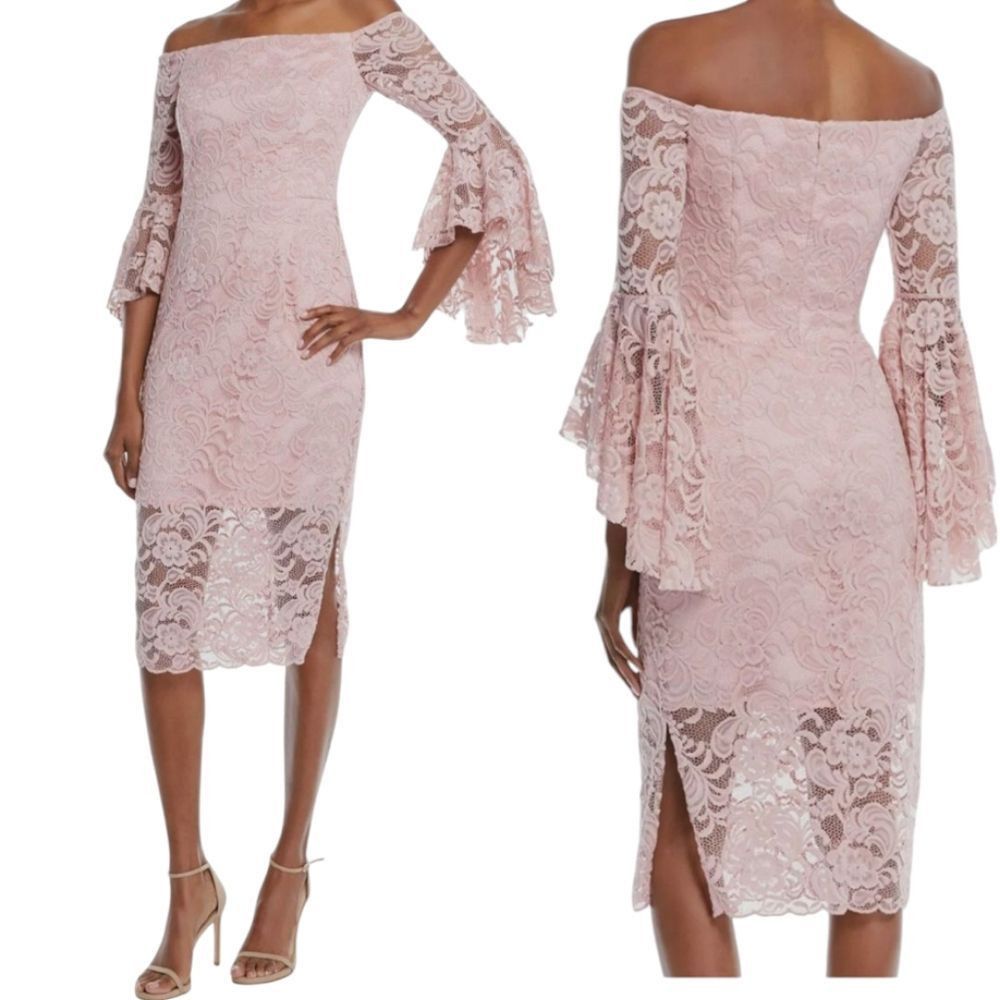 MILLY Milly Selena Off The Shoulder Floral Lace Romantic Dress Bel Size M / US 6-8 / IT 42-44 - 2 Thumbnail