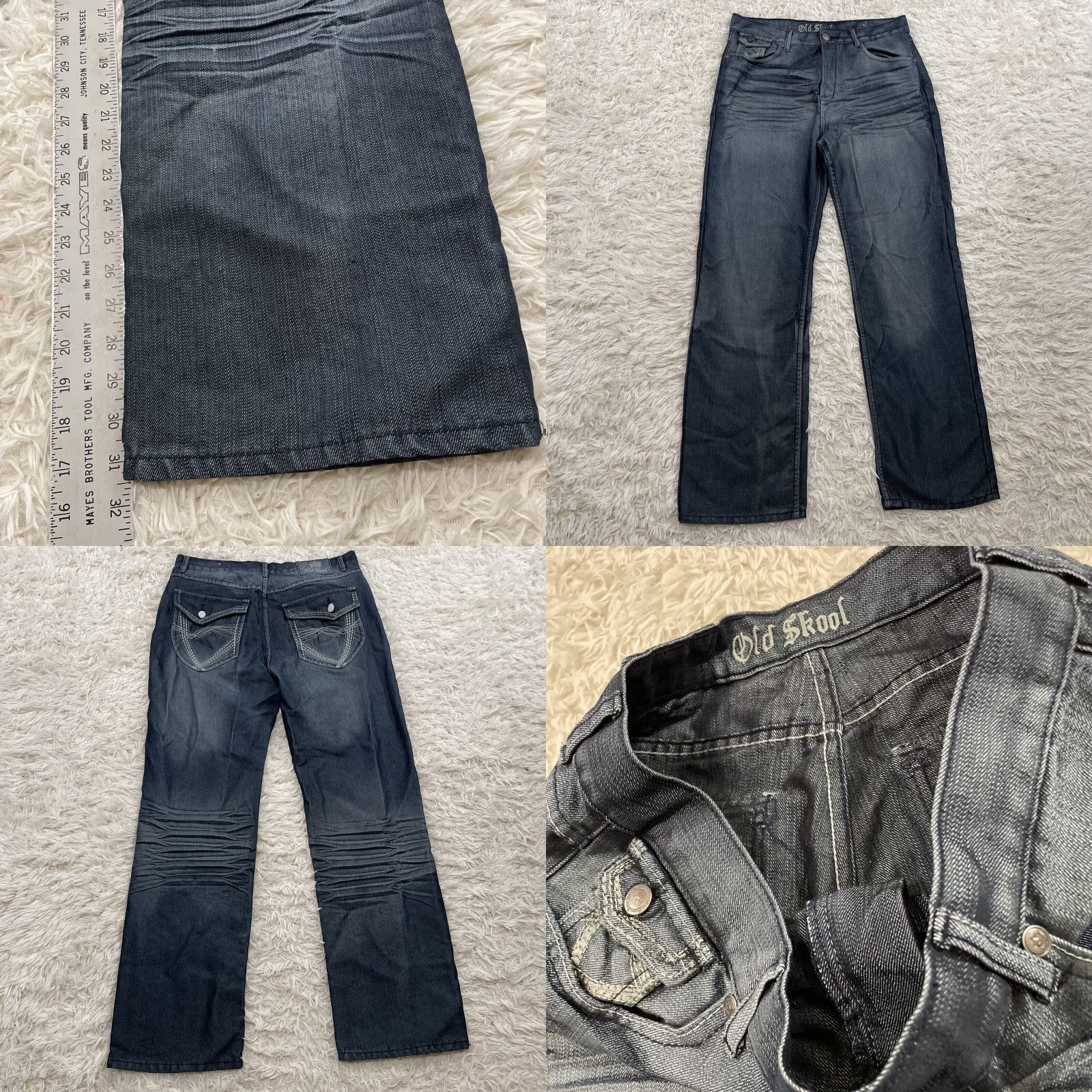 Denime VINTAGE Old Skool Straight Jeans sequin Pocket Adult 34x32 Denim Blue 5-Pocket Design Mens Jeans/Denim Shiny Dark Blue Size US 34 / EU 50 - 9 Thumbnail