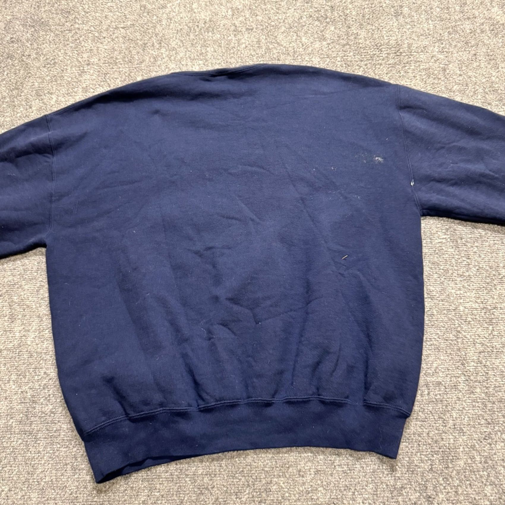 Vintage VINTAGE Russell Pullover Sweatshirt Navy Blue 2XL Men Fate Distressed Made In USA 90s Y2K Stained Fade Blue Mens Size US XXL / EU 58 / 5 - 6 Thumbnail
