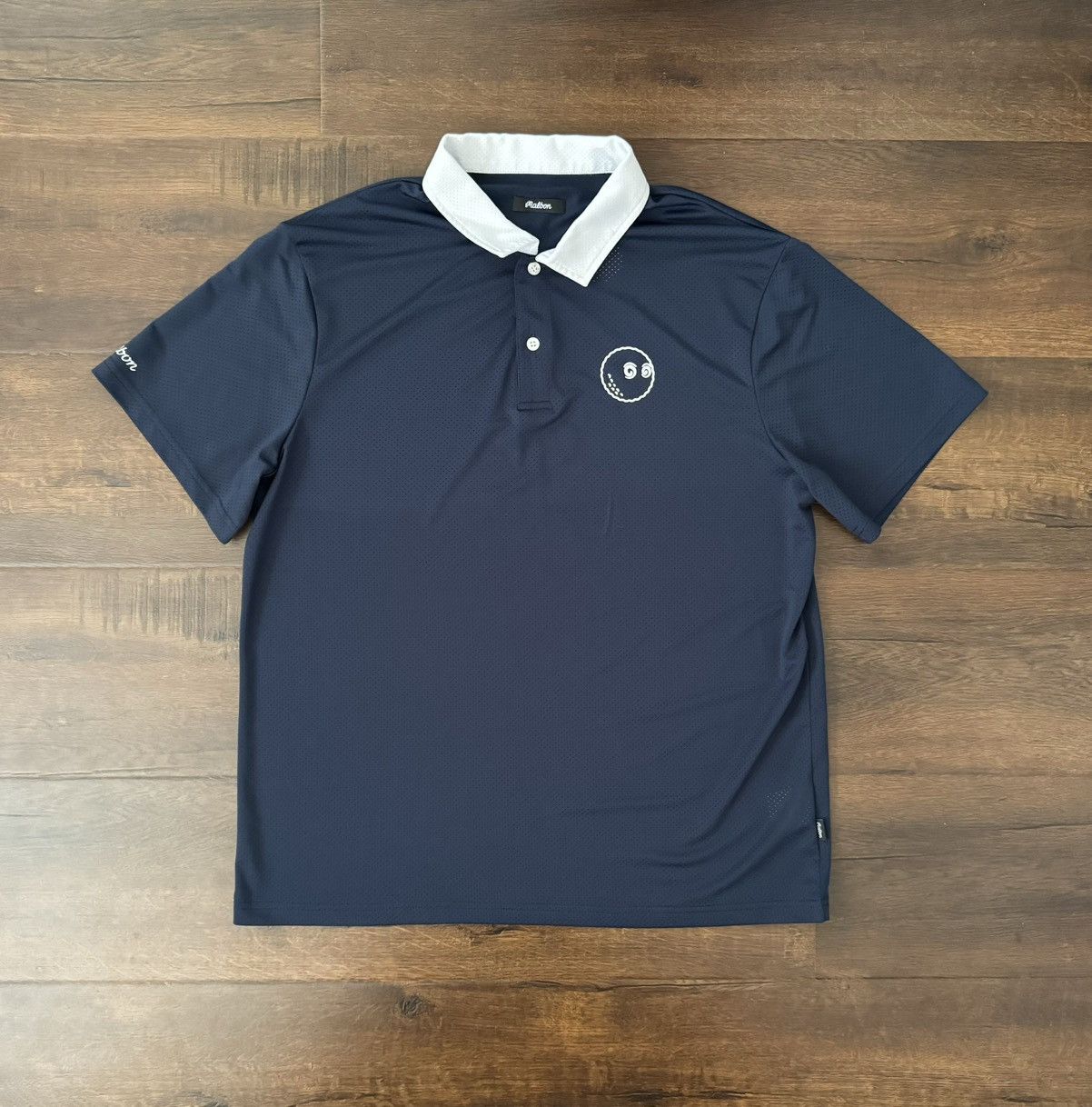 image of Malbon Golf Trophy Baldwin Mesh Polo in Green, Men's (Size Medium)