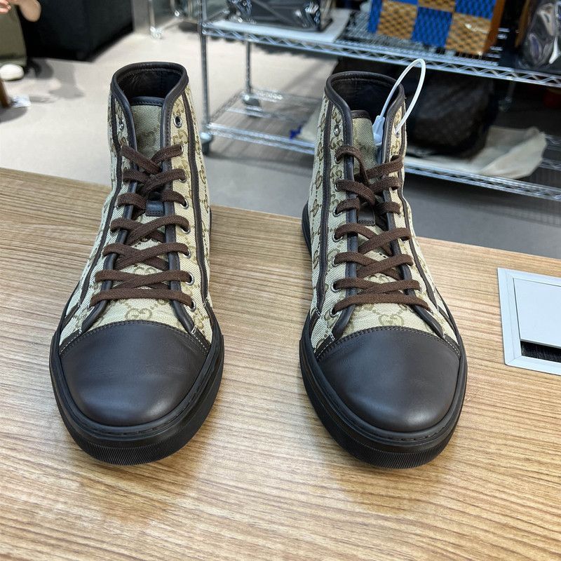 Gucci Gucci Brown High-Top Lace-Up Fashion Sneakers - Size US 9.5 / EU 42-43 - 2 Thumbnail