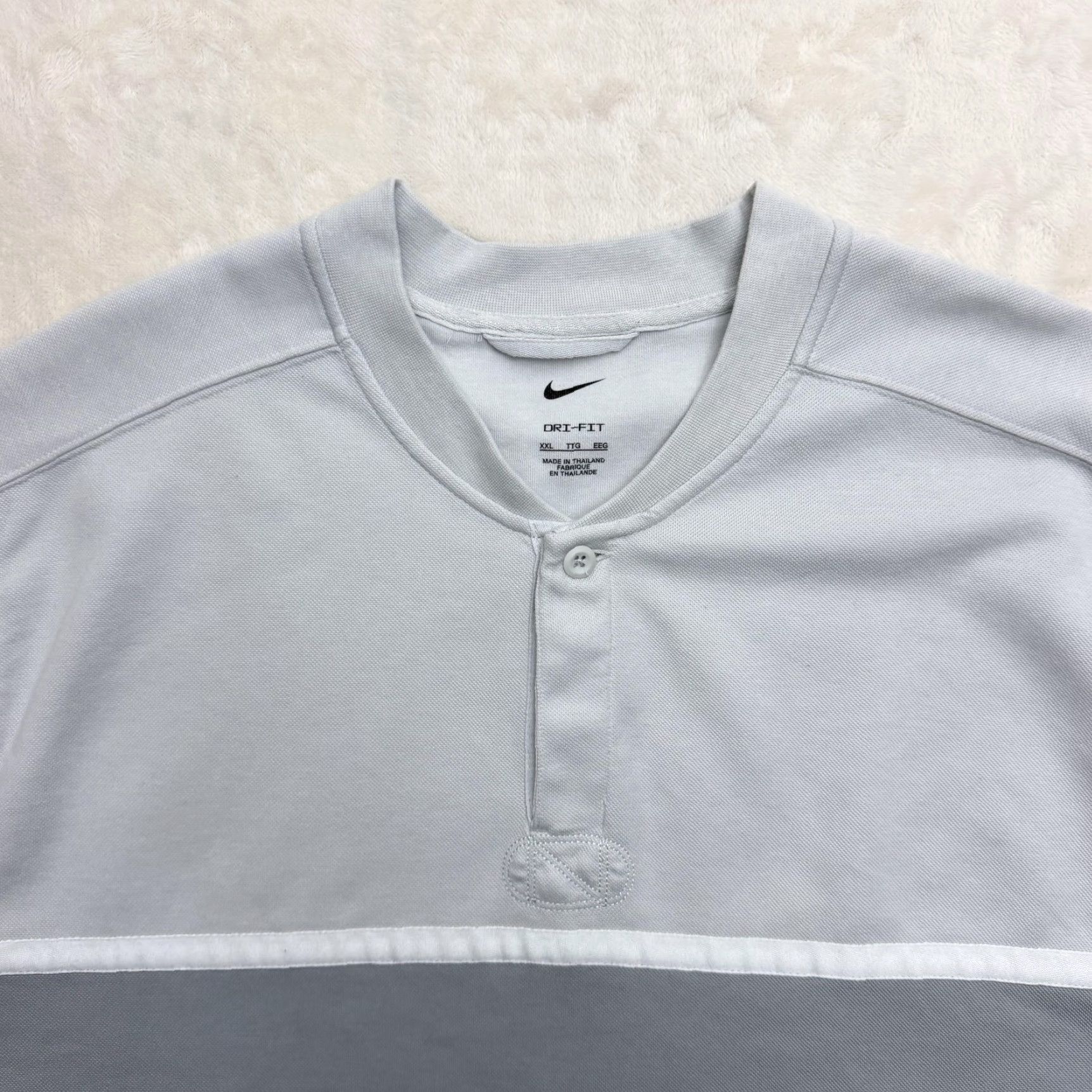 Nike Nike Dri-FIT Henley Shirt Mens 2XL Gray Colorblock Rugby Athletic Preppy Heavy Shirt Size US XXL / EU 58 / 5 - 2 Thumbnail