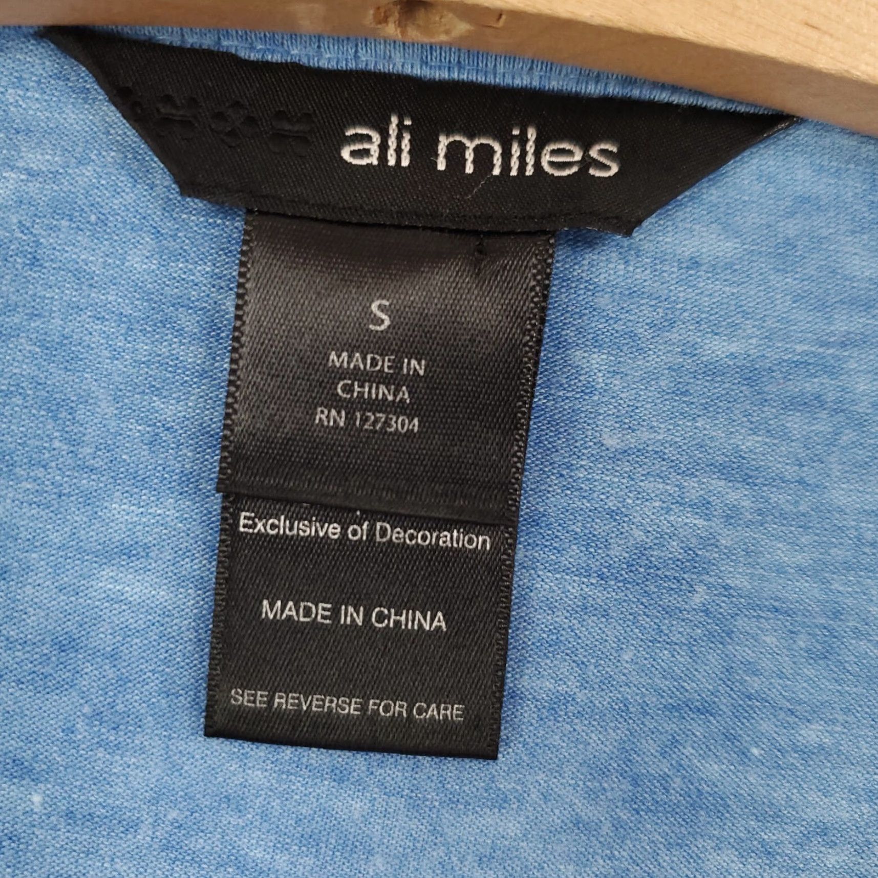 Vintage Ali Miles Tunic Womens Small Blue Lace Accent Neck Chiffon Hem Blouse Top Size S / US 4 / IT 40 - 7 Thumbnail