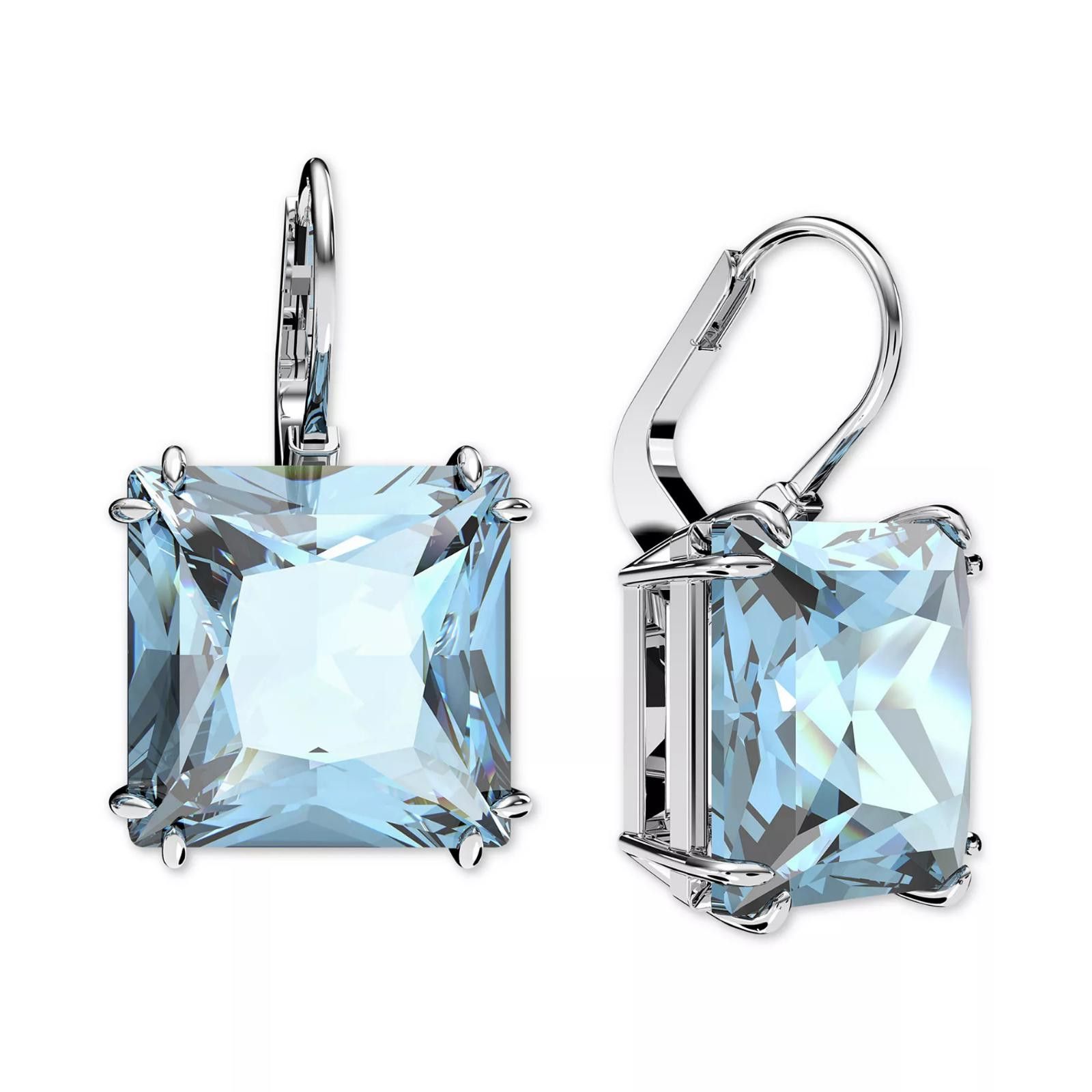Swarovski Swarovski Silver-Tone Millenia Square Cut Drop Earrings Size ONE SIZE - 1 Thumbnail