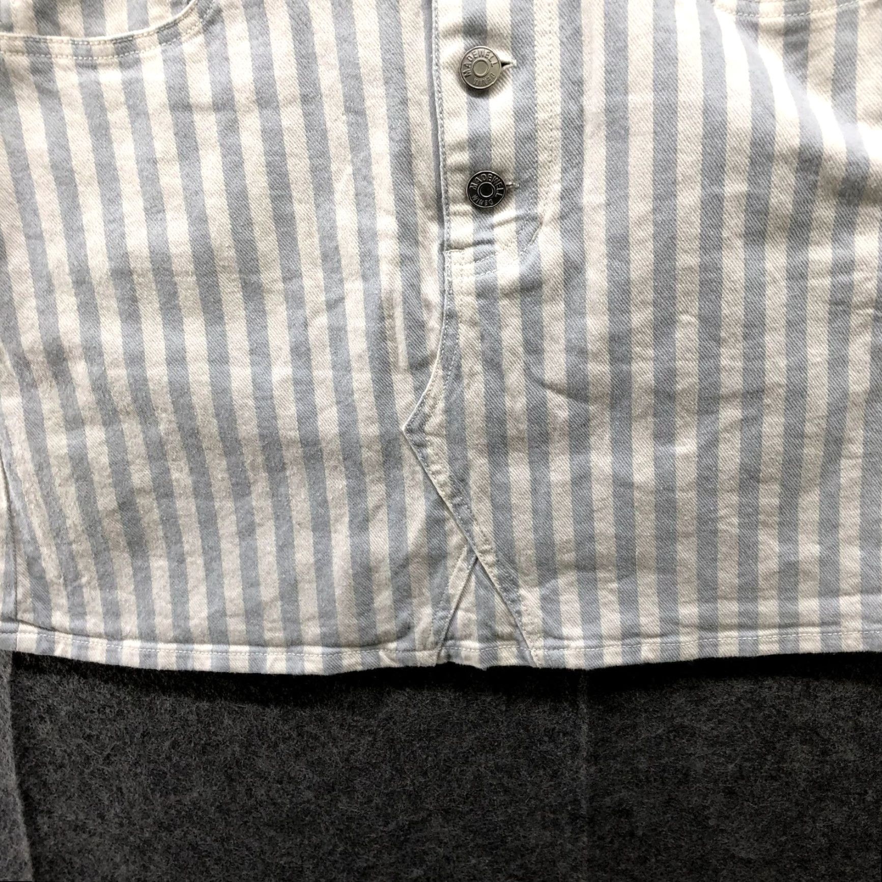 Madewell VINTAGE Madewell Women’s Denim Mini Skirt A-Line Stretch Size 26 Blue White Casual Size 26" / US 2 / IT 38 - 4 Thumbnail