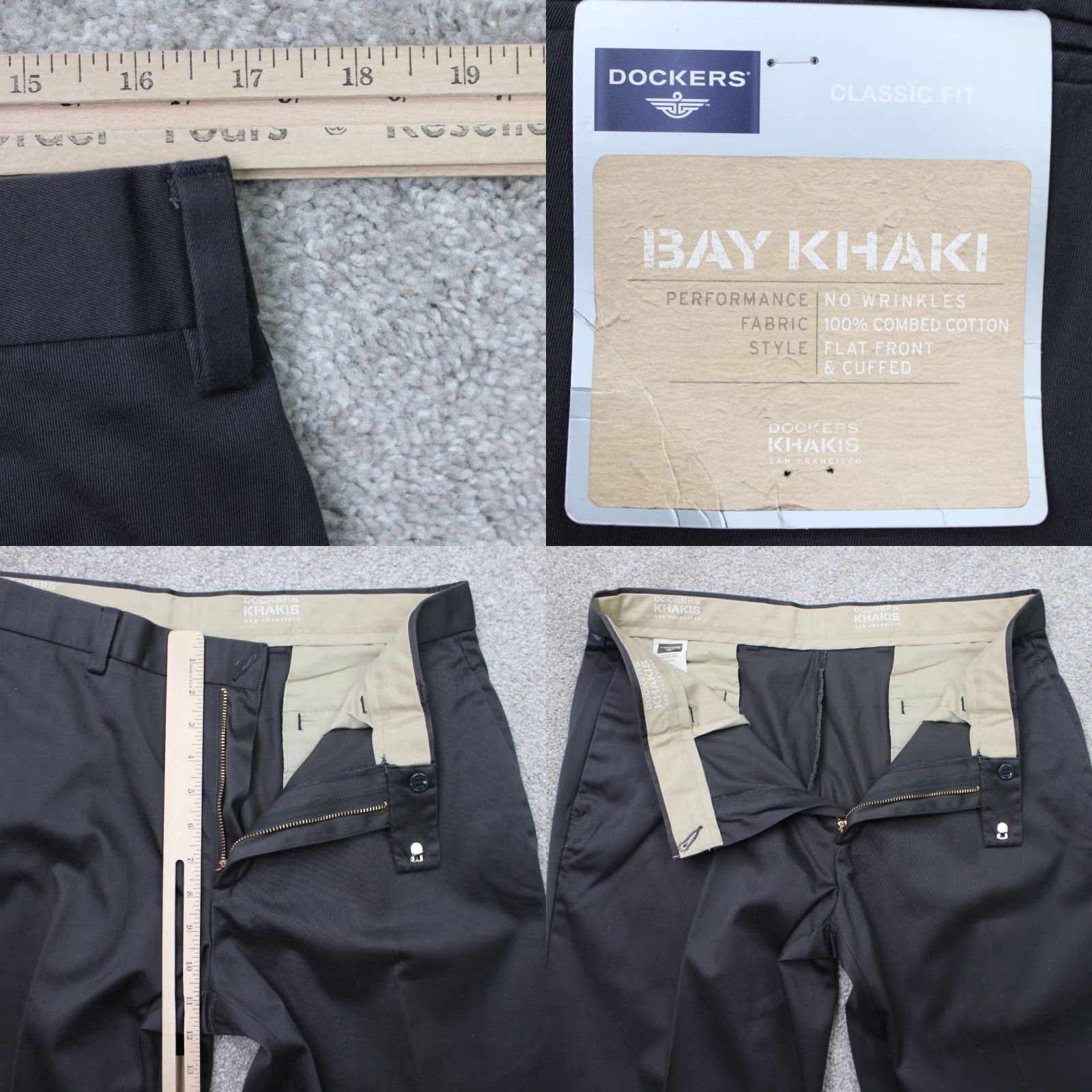 Dockers Dockers Pants Mens 34x32 Brown Flat Front Chino NWT Vintage No Wrinkles Cuffed Stretch Pockets Logo Dockers Signature Khaki Size US 34 / EU 50 - 8 Thumbnail