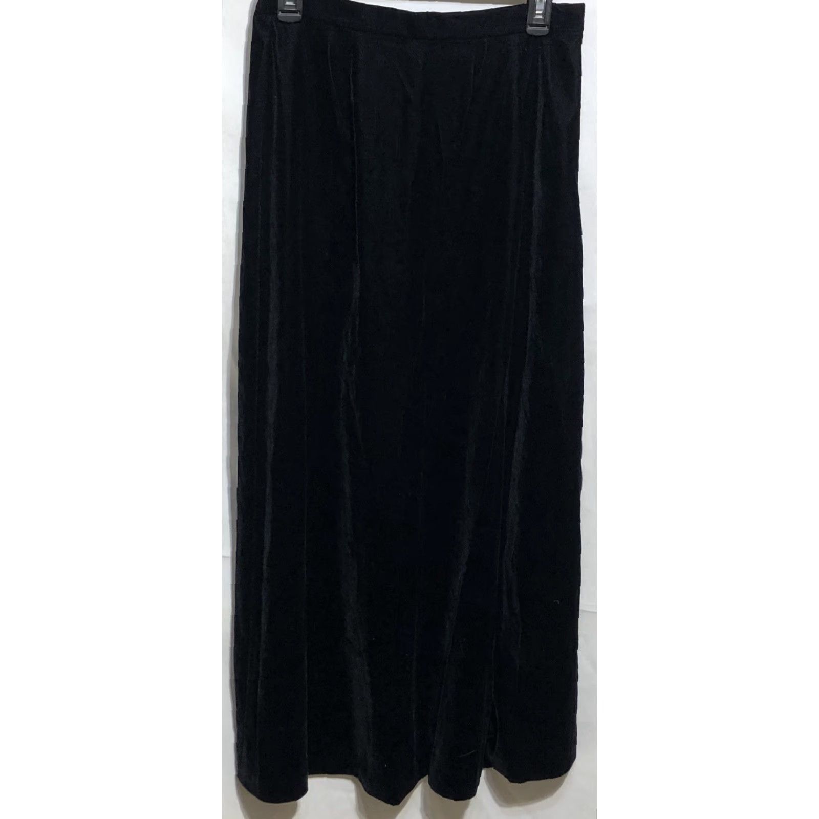 Talbots Talbots A-Line Velvet Maxi Skirt 8 Black 28"W Elastic Fairy Gothic Dark Whimsy Women anniversary? Size 30" / US 8 / IT 44 - 7 Thumbnail