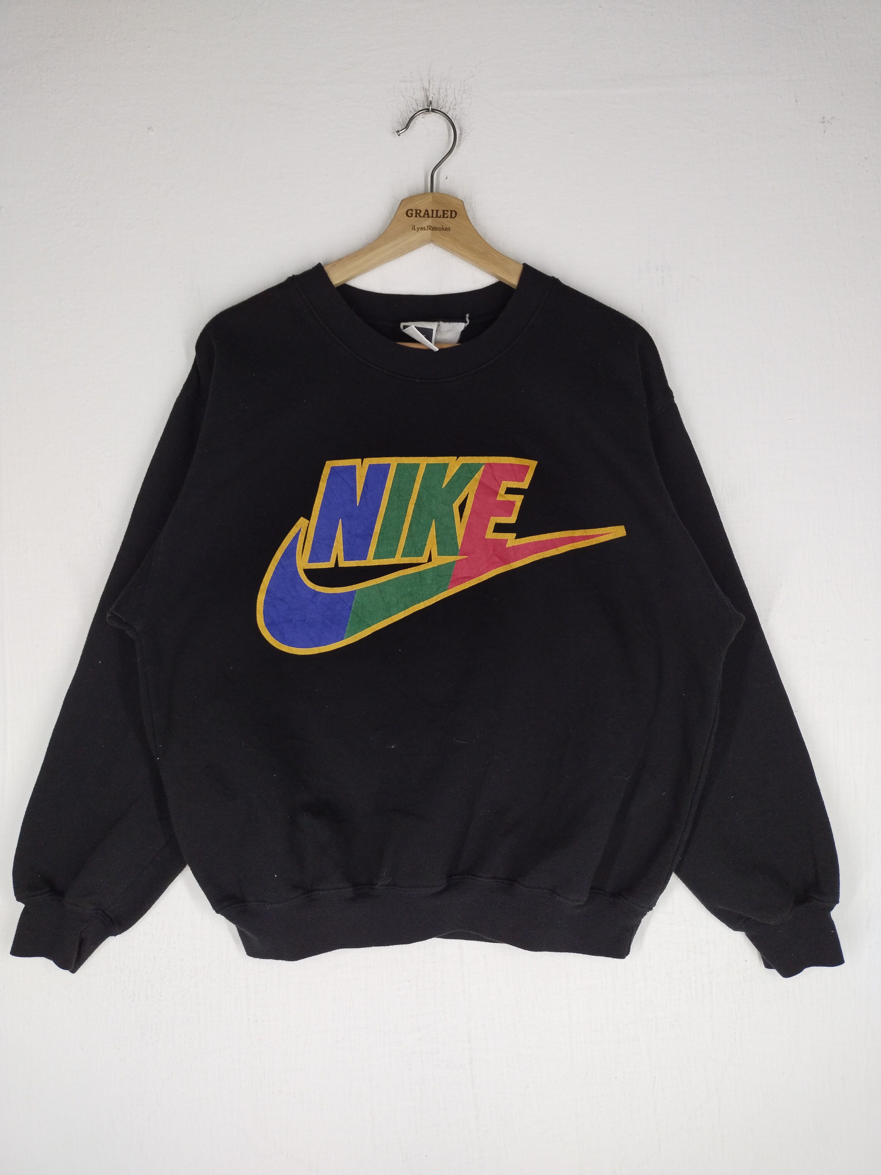 Nike Streetwear Vintage Vintage 90 s Nike Rainbow Spellout Logo Nike Sweatshirt Grailed