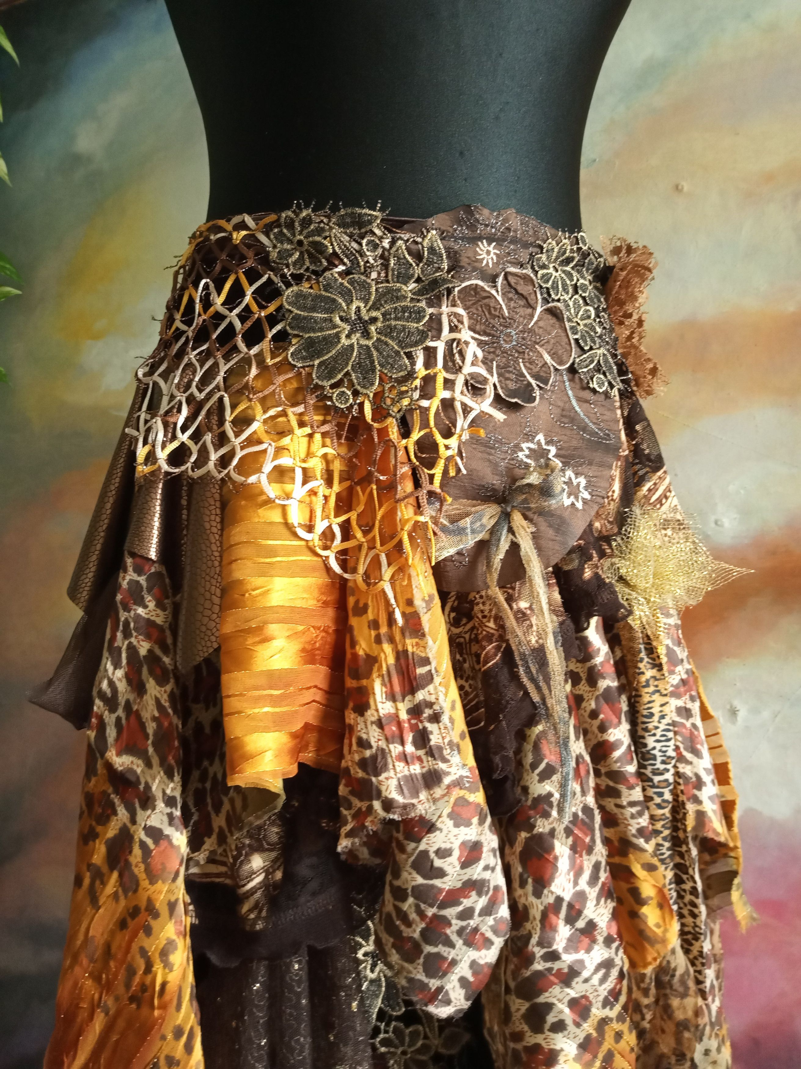 Handmade Maxi Velvet Art Skirt Size 32" / US 10 / IT 46 - 11 Thumbnail