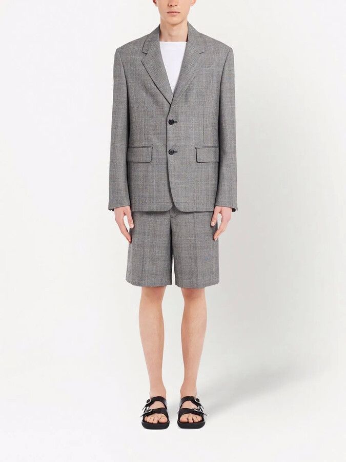 Prada o1bcso1str1025 Single-Breasted Jacket in Grey Size US L / EU 52-54 / 3 - 2 Thumbnail