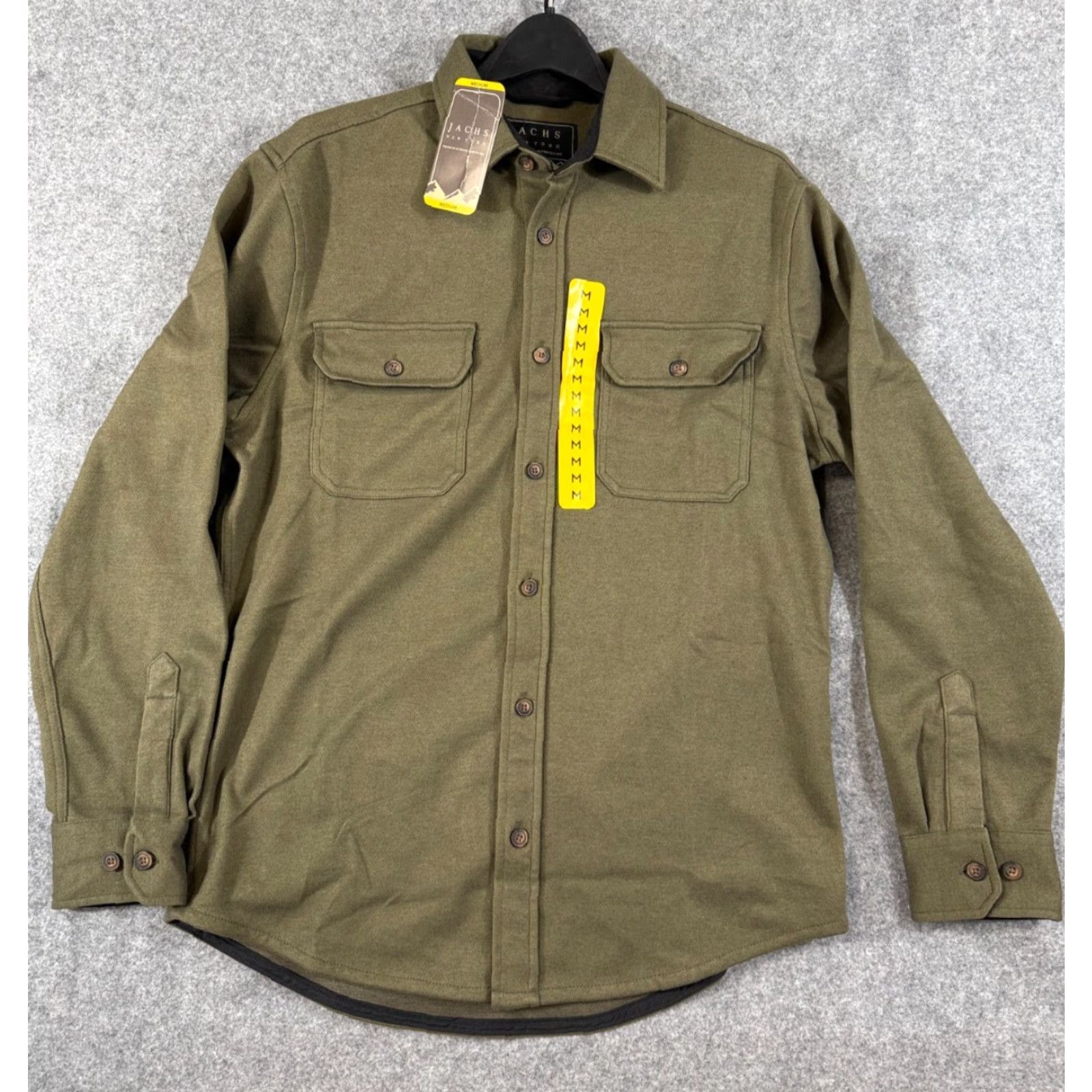 Olive Jachs New York Overshirt Jacket Mens M Olive Green Stretch Button Up Outdoor NWT Size US M / EU 48-50 / 2 - 2 Thumbnail