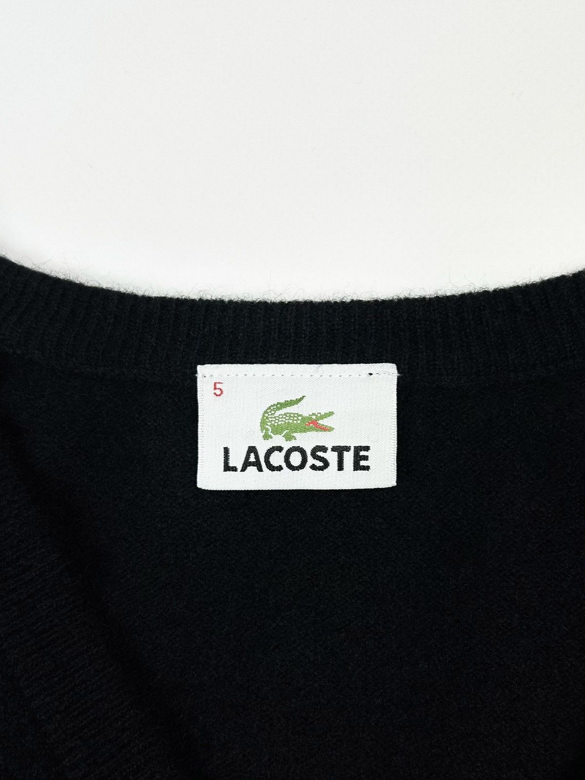 Lacoste × Vintage × Yves Saint Laurent Lacoste wool vintage 90s knit sweater retro v-neck Size US M / EU 48-50 / 2 - 5 Thumbnail