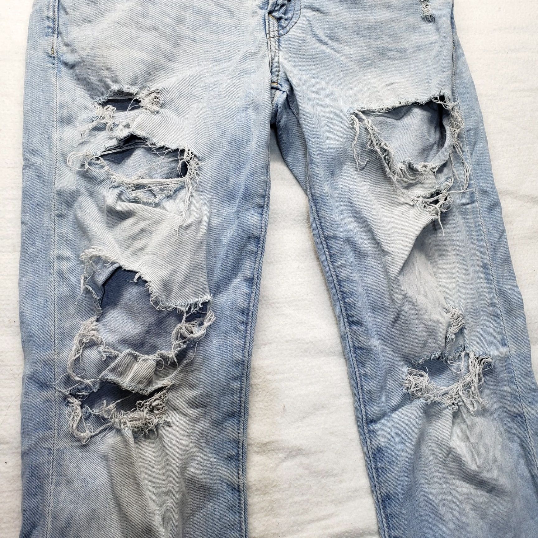 American Eagle Outfitters VINTAGE American Eagle Outfitters Cozy Airflex+ Slim Distressed Blue Jeans Men's 28 X 30 Size US 28 / EU 44 - 2 Thumbnail