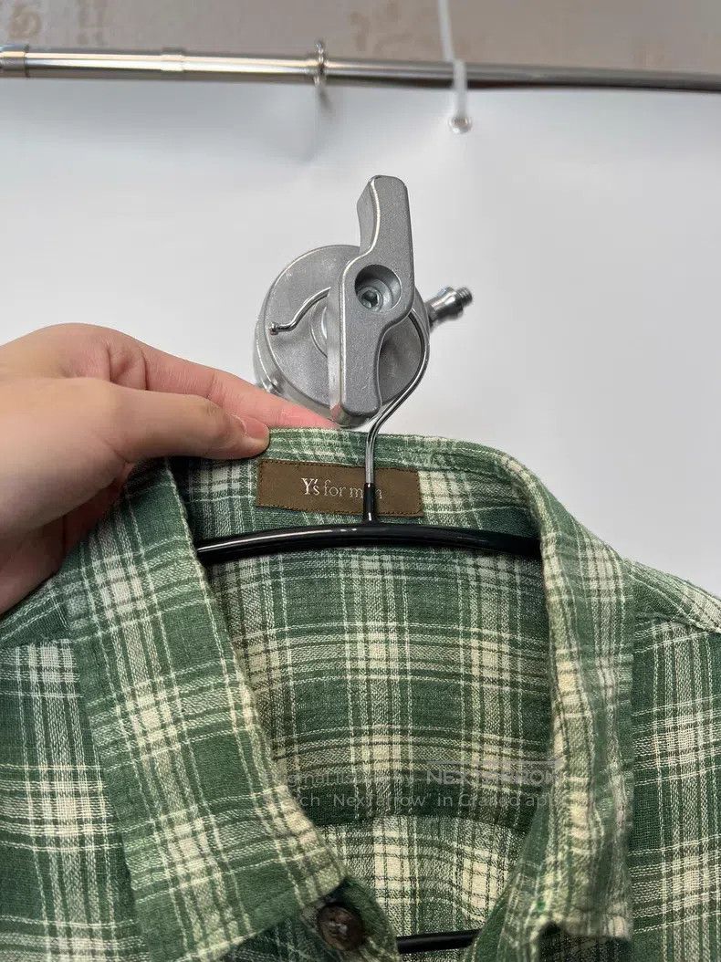 Yohji Yamamoto YOHJI YAMAMOTO Draped green checkered shirt Size US XL / EU 56 / 4 - 4 Thumbnail