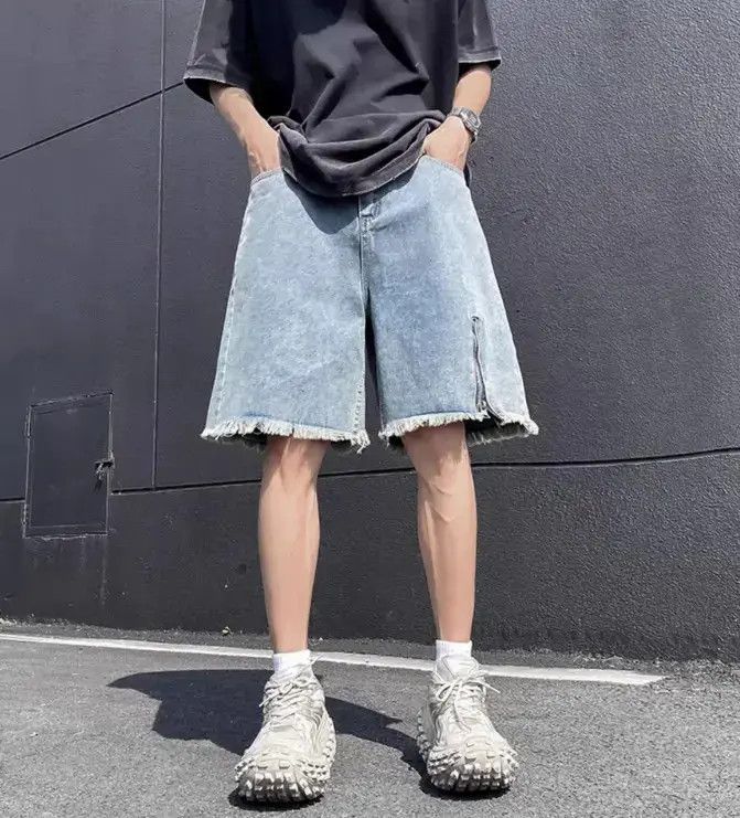 Japanese Brand Retro wide leg straight leg denim shorts Size US 32 / EU 48 - 1 Thumbnail