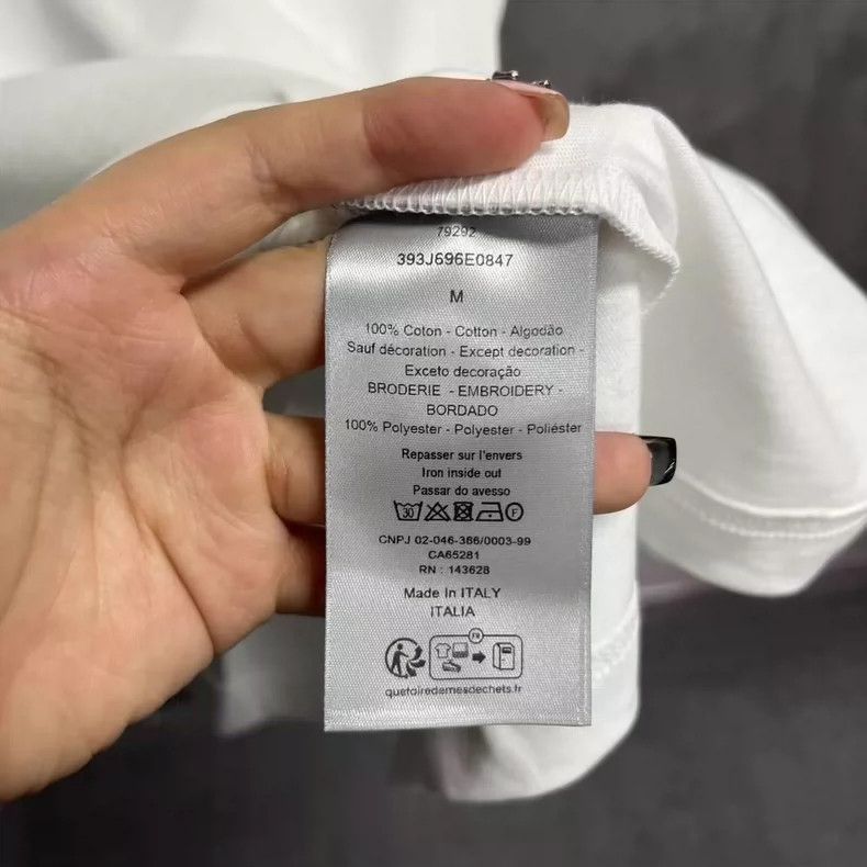 Dior Dior White Letter Print Short Sleeve T-2505 Size US M / EU 48-50 / 2 - 5 Thumbnail