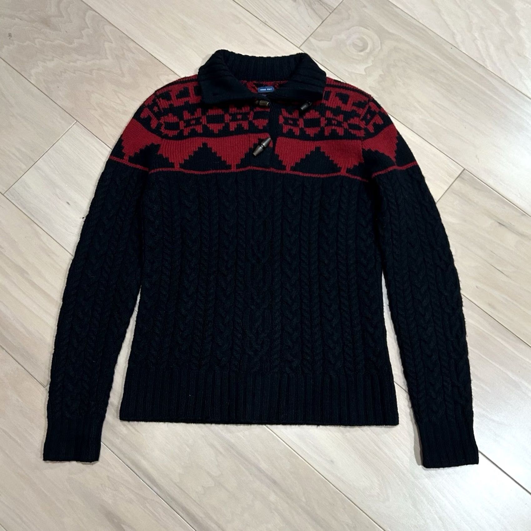 Ralph Lauren VINTAGE Ralph Lauren Wool Cable Knit Sweater Shawl Collar Aztec Hole Women’s Medium Size M / US 6-8 / IT 42-44 - 2 Thumbnail