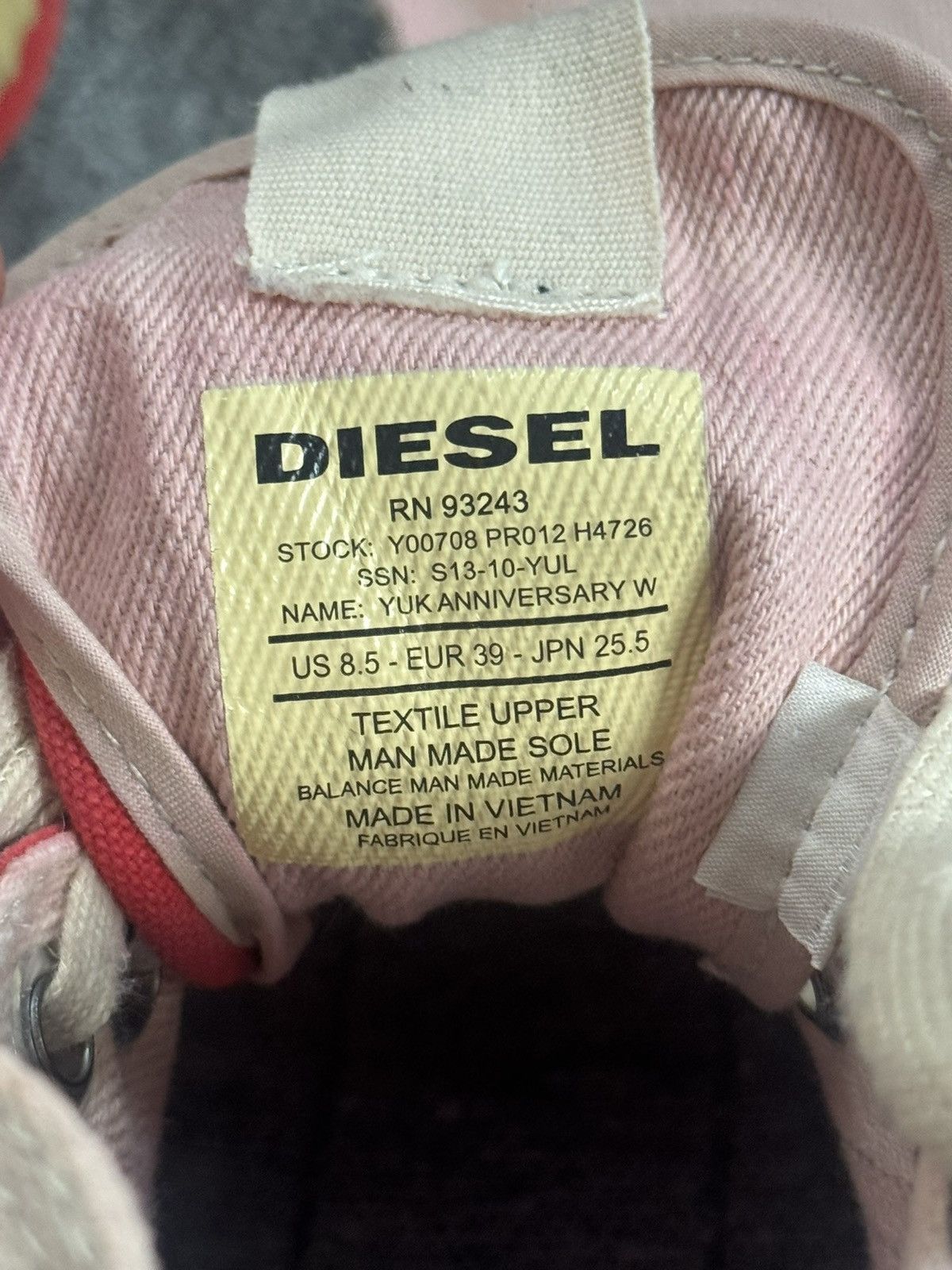 Diesel Diesel US8.5/EUR39 YUK Anniversary hi top sneakers shoes Size US 8.5 / IT 38.5 - 23 Thumbnail