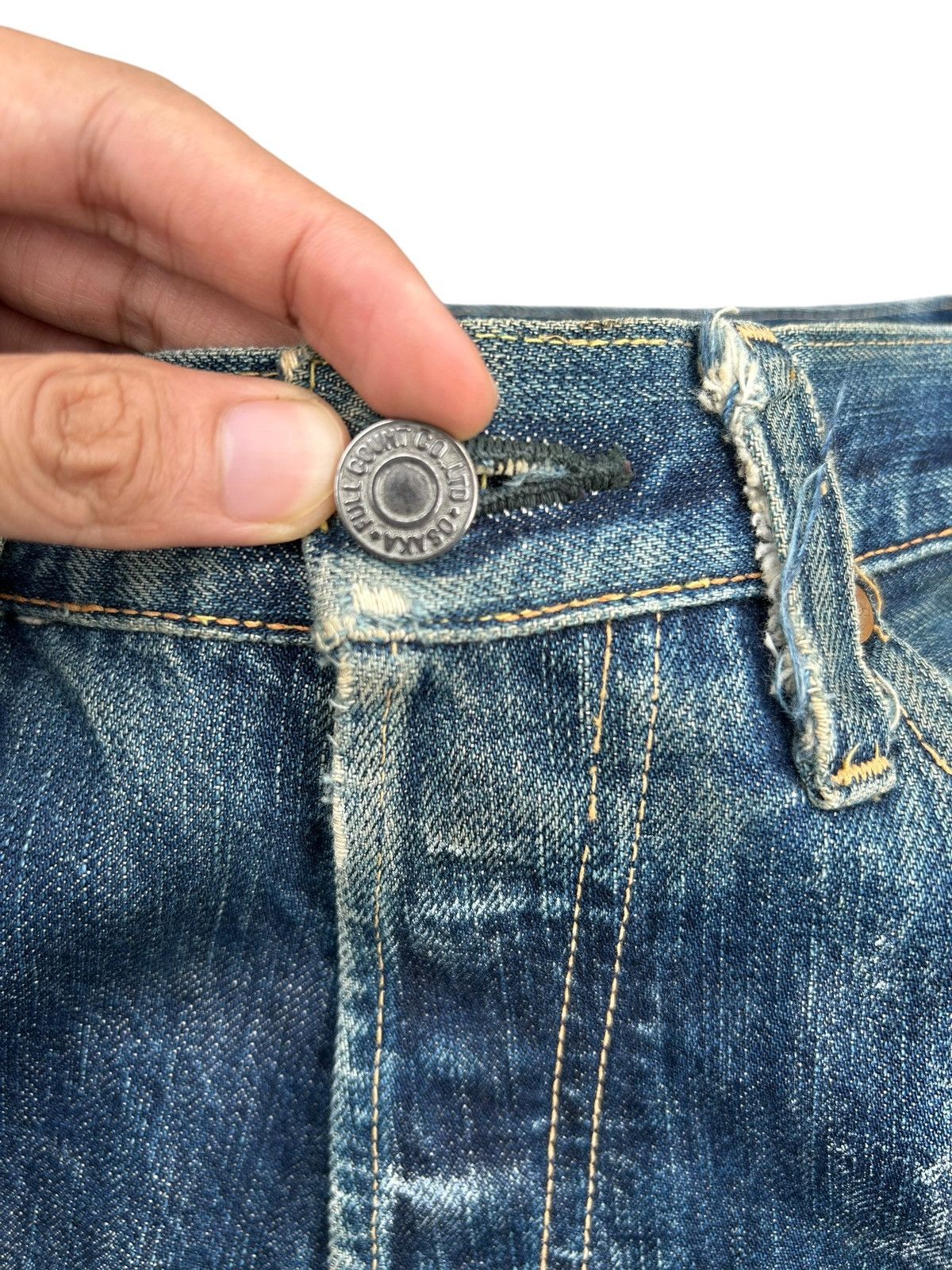 Kapital Vintage Full Count Selvedge Thrashed Denim Jeans Size US 31 - 4 Thumbnail