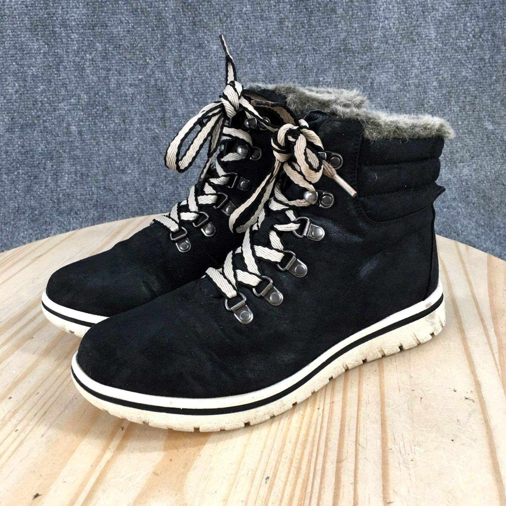 Vintage Cliffs By White Mountain Hallett Bootie Womens 9 M Lace Up Winter Black Bootie Shoes Size US 9 / IT 39 - 3 Thumbnail