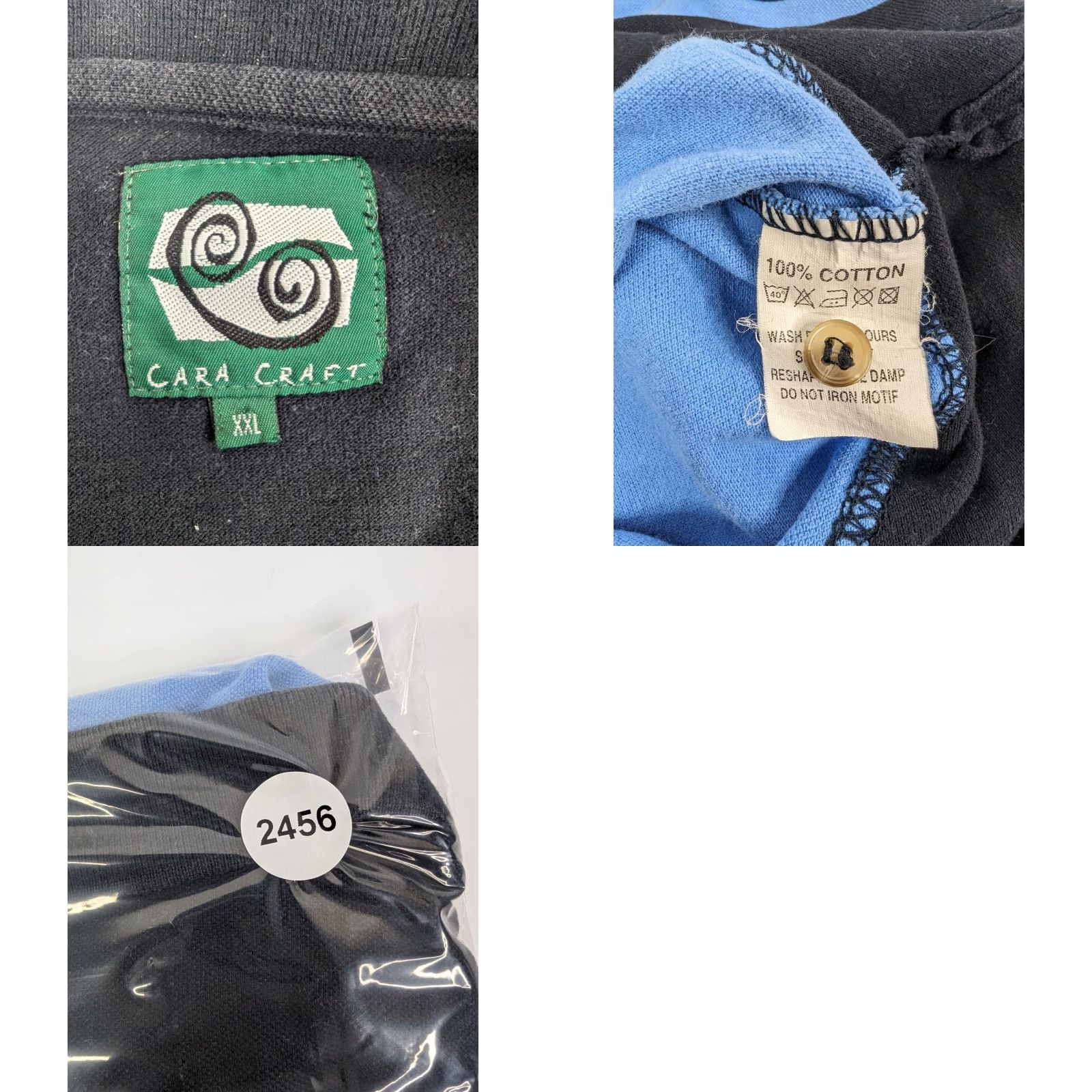 Vintage Cara Craft Polo Men 2XL Blue Stripe Rugby S/S Embroidered Crest Dublin Crest Shirt Size US XXL / EU 58 / 5 - 9 Thumbnail