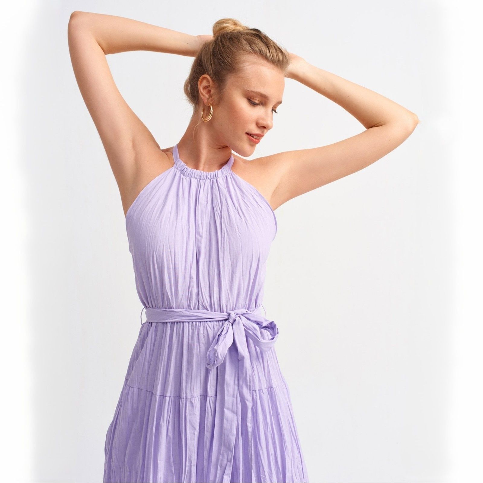 Other Le Fafo Nicole Halter Neck Dress with Belt in Lilac Color Size S / US 4 / IT 40 - 4 Thumbnail