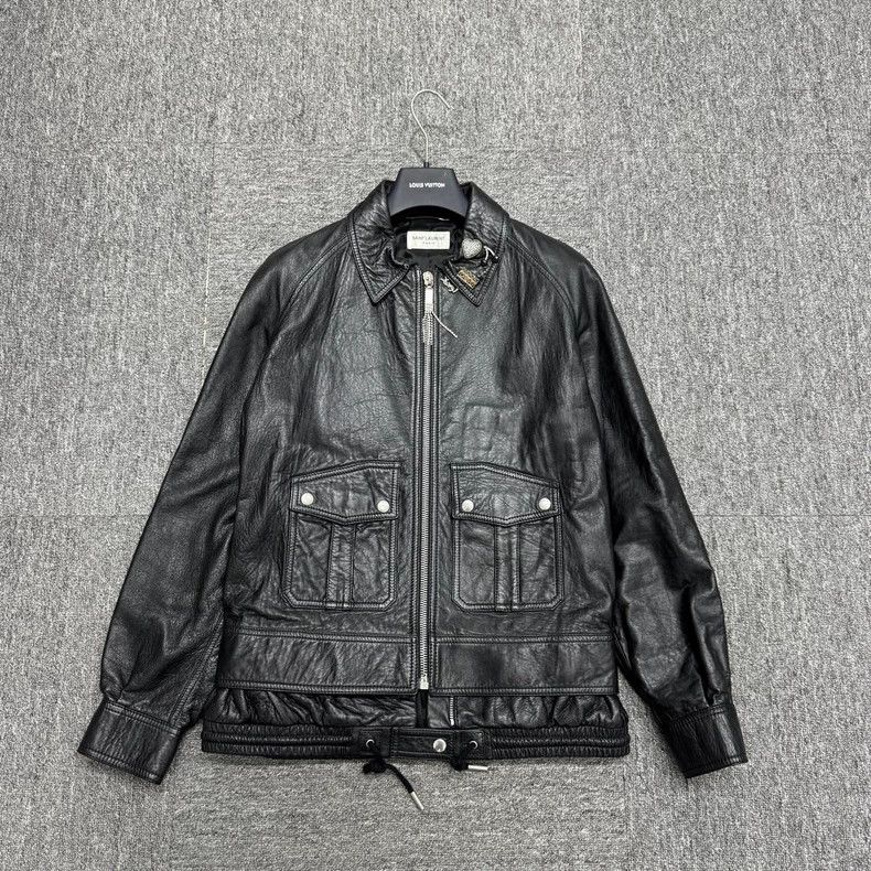 Saint Laurent Paris black rhinestone zipper leather jacket Size US M / EU 48-50 / 2 - 1 Thumbnail