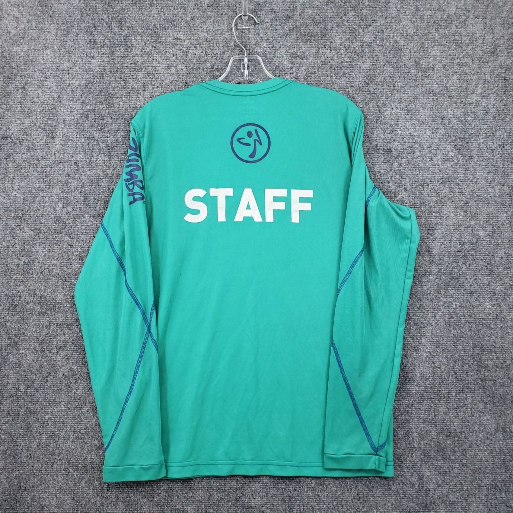 Vintage Zumba T-Shirt Mens Medium Green Long Sleeve Pullover Workout Activewear Size US M / EU 48-50 / 2 - 2 Thumbnail