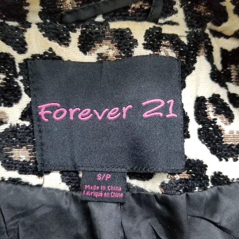 Forever 21 Forever 21 Jacket Womens Small Brown Leopard Print Buttons Size S / US 4 / IT 40 - 10 Thumbnail
