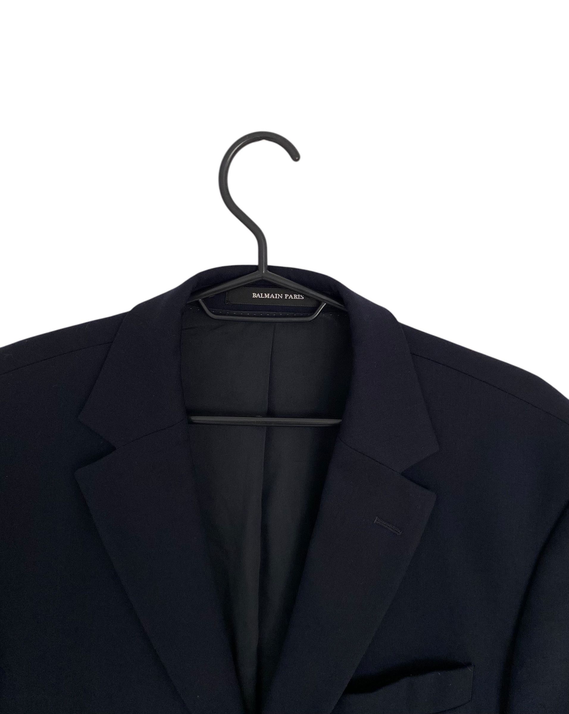 Balmain Navy wool blazer Size 50R - 2 Thumbnail