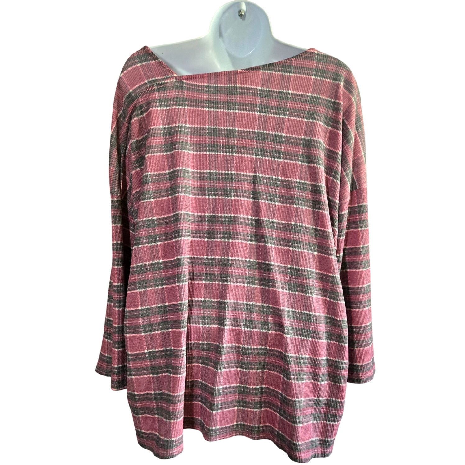 Other Cato Pink Plaid Casablanca 3/4 Sleeves Top 18/20 NWTS Size XXL / US 16-18 / IT 52-54 - 4 Thumbnail