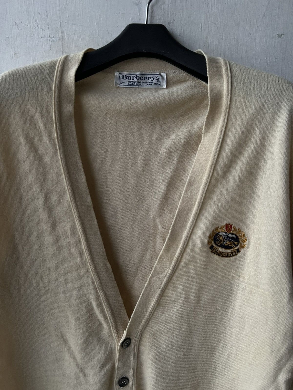 Burberry × Vintage 80s Burberry Wool Cardigan Size US L / EU 52-54 / 3 - 2 Thumbnail