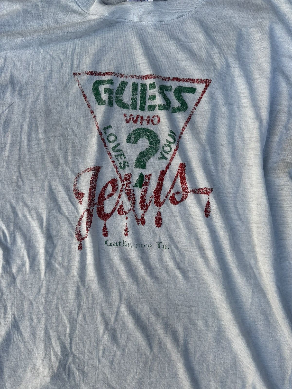 Other Vintage Guess Jeans Jesus Tee Size Large Size US L / EU 52-54 / 3 - 3 Thumbnail