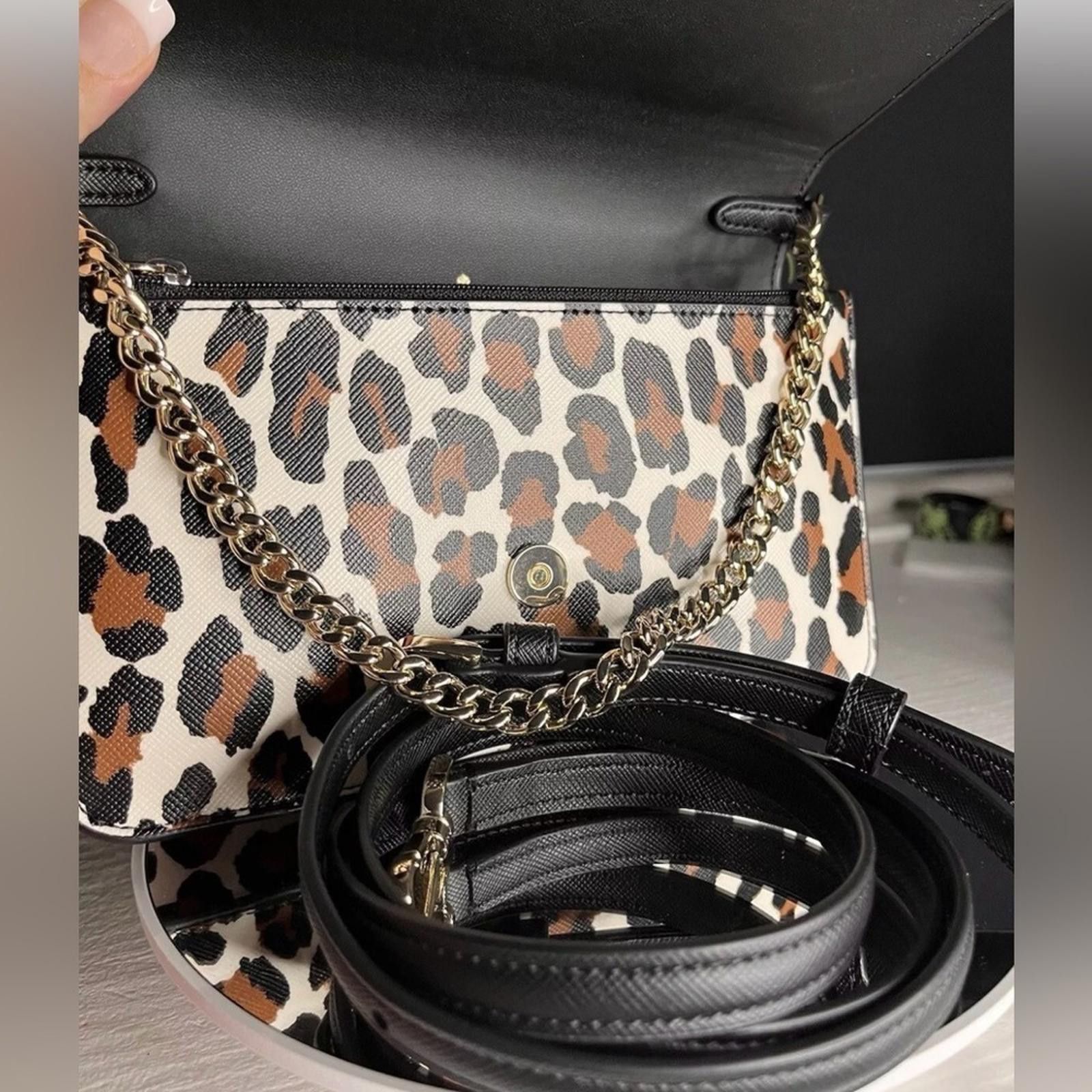 Designer Kate Spade Madison Spotted Leopard Flap Crossbody Cream​​​ Size ONE SIZE - 5 Thumbnail