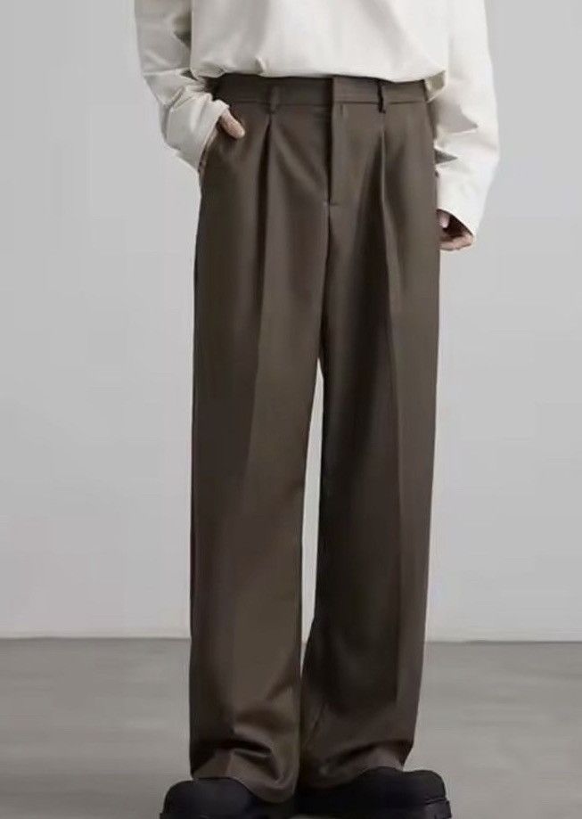 Vintage High Waist Straight Wide Leg Pleated Pants / Trousers Size US 28 / EU 44 - 1 Thumbnail