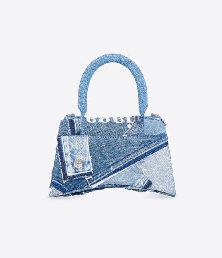 Balenciaga Hourglass Small Denim Hand Bag In Denim Size ONE SIZE - 3 Thumbnail